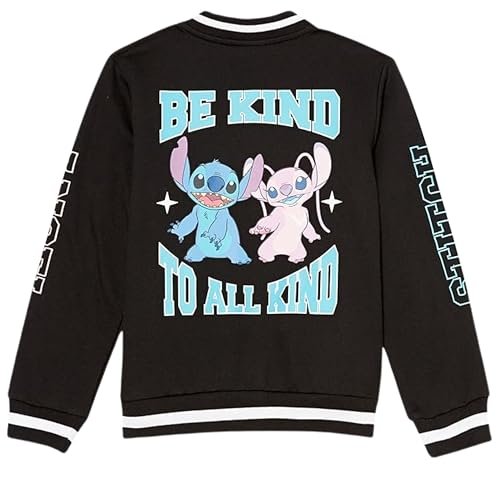 Disney Lilo,Stitch and Angel Varsity Bomber Jacket - Little and Big Girl Sizes 4-16