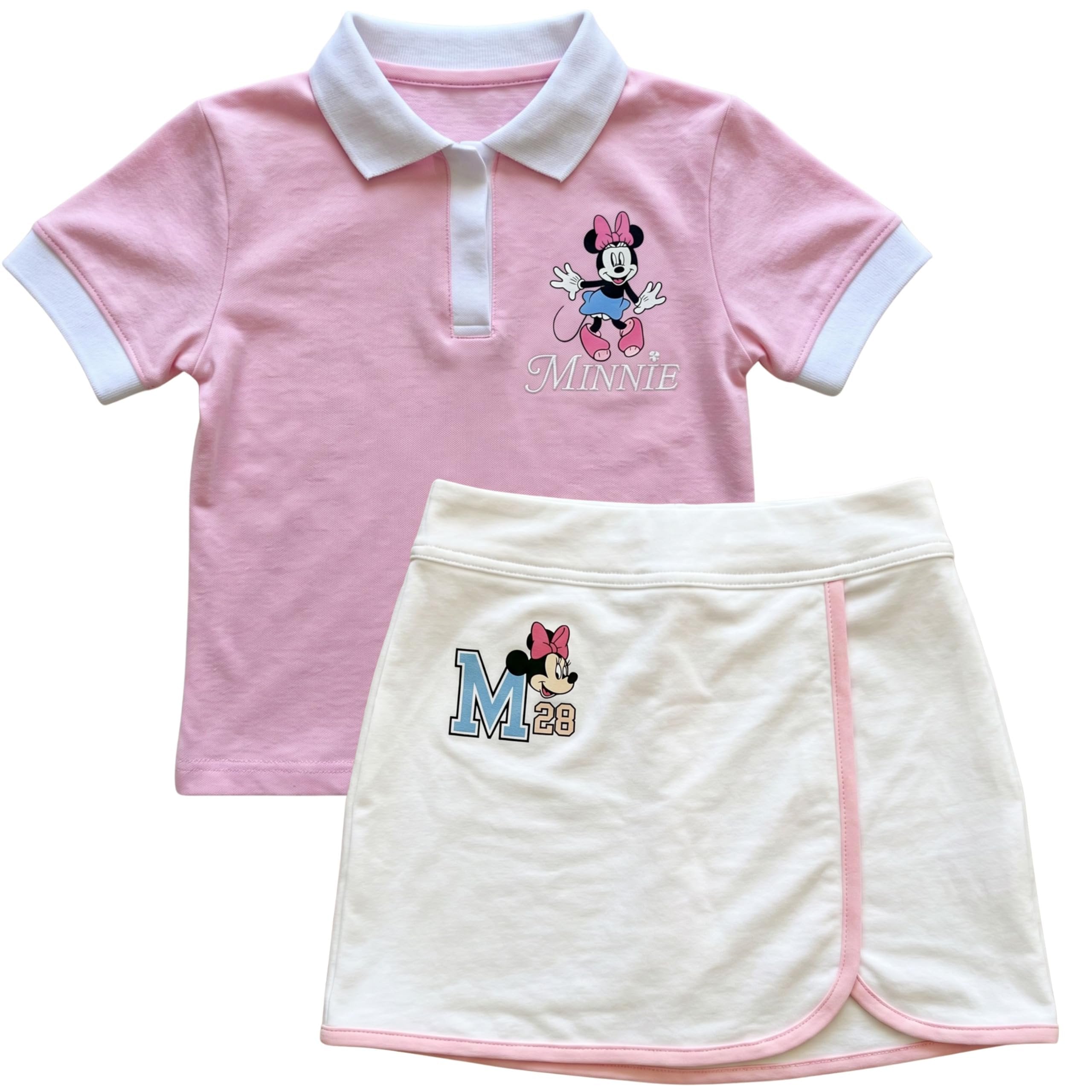 Disney Minnie Mouse Girls Polo Shirt and Skort Set, 2-Piece Outfit, Sizes 4-16