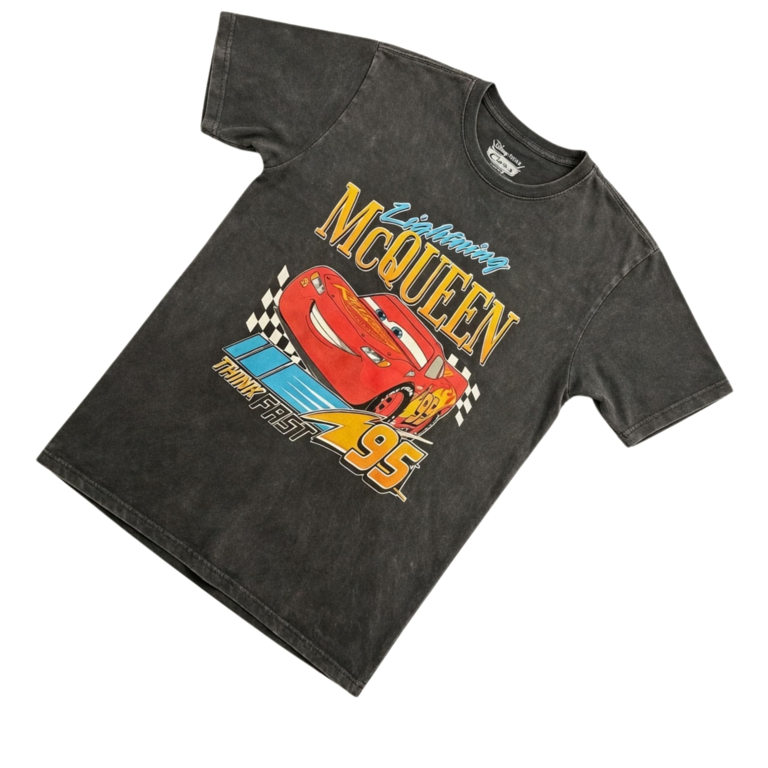 Disney Pixar Cars Lightning McQueen 95 Juniors Graphic T-Shirt, Vintage Wash, XS-XL