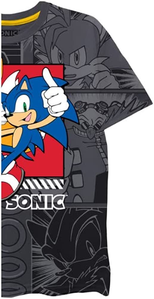 Boys Sonic the Hedgehog T-Shirt Sega Graphic Short Sleeve Crewneck Tee Little Big Boys