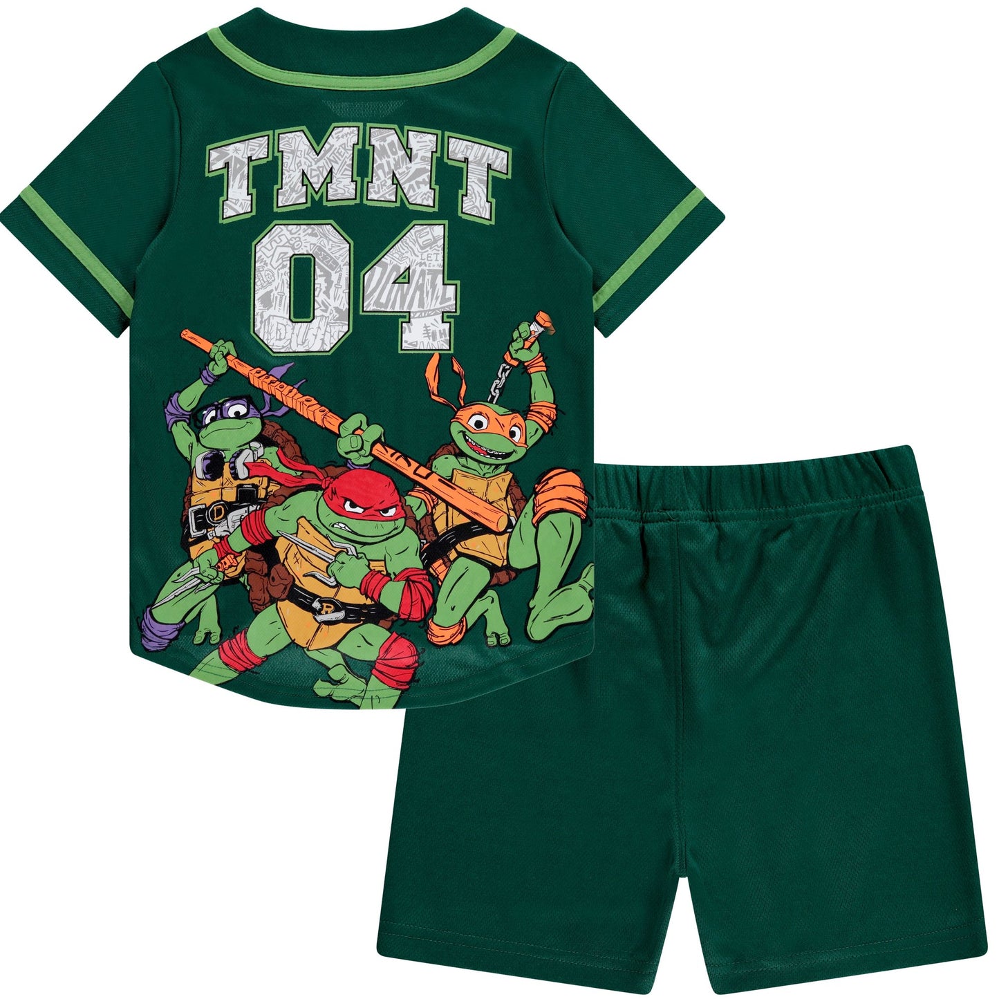 Teenage Mutant Ninja Turtles Boys Baseball Jersey Shirt and Shorts Clothing Set- Little and Big Boys Sizes 4-20