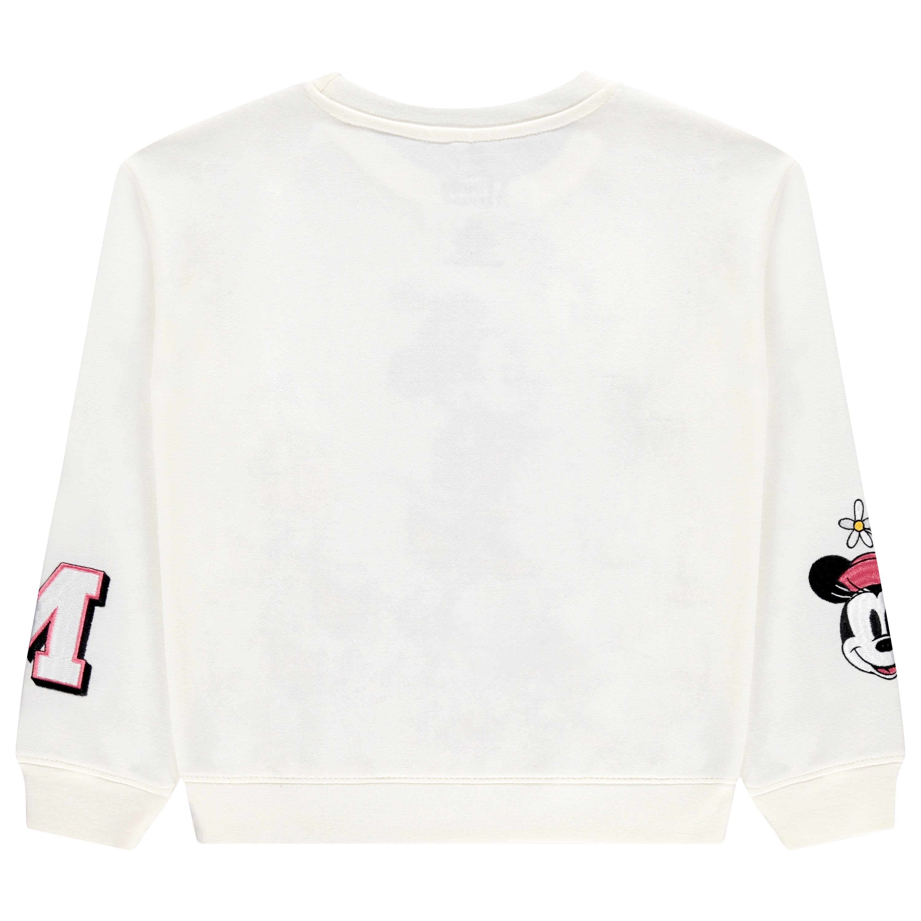 Minnie Mouse Girls Sweatshirt -Jumbo Print and Embroidery Minnie Mouse Sweater- Sizes 4-16