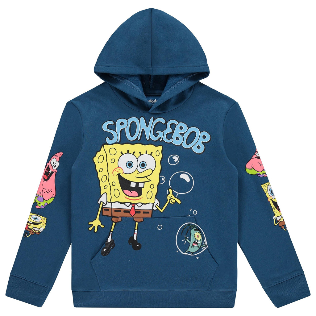 SpongeBob SquarePants Boys Pullover Hoodie - Little and Big Boys Sizes 4-20 Blue