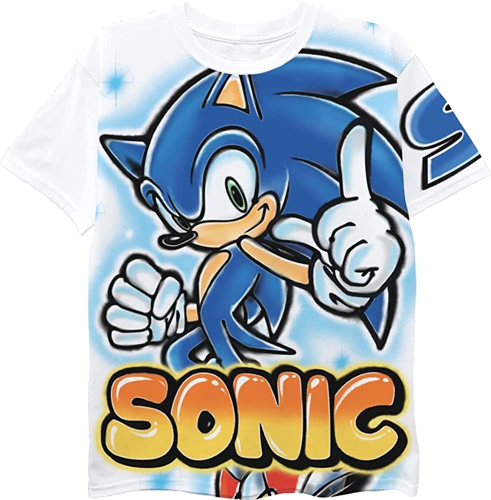 Boys Sonic the Hedgehog T-Shirt Sega Graphic Short Sleeve Crewneck Tee Little Big Boys