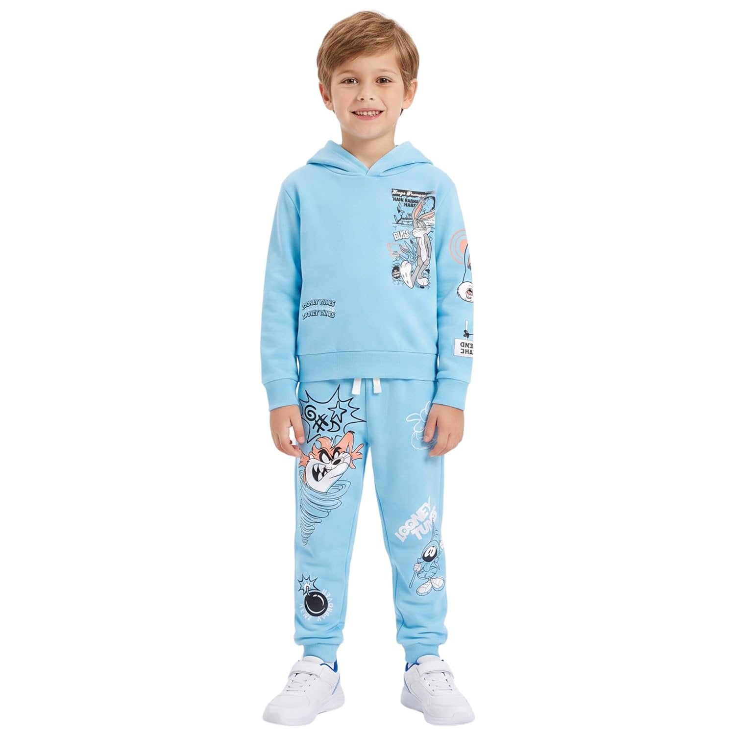 LOONEY TUNES Boys Hoodie and Jogger Pants 2-Piece Outfit Set- Boys Sizes 4-16