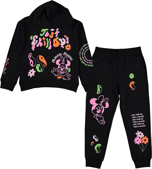 Disney Girls Minnie Mouse Hoodie and Jogger Clothing Set - Sizes 4-16