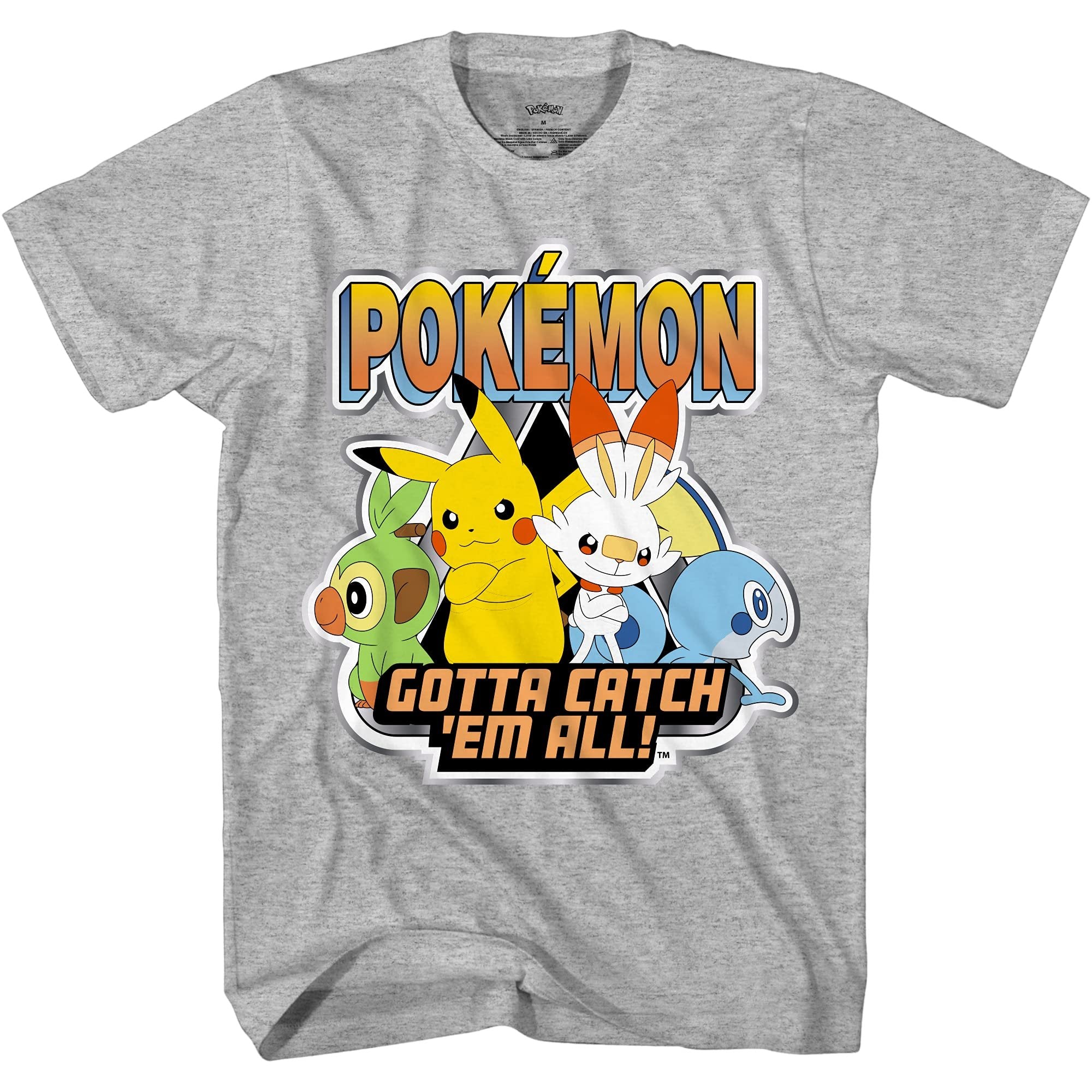 Pokemon Pikachu Big Boys Short Sleeve T-Shirt - Pikachu Lightning Energy Bounce