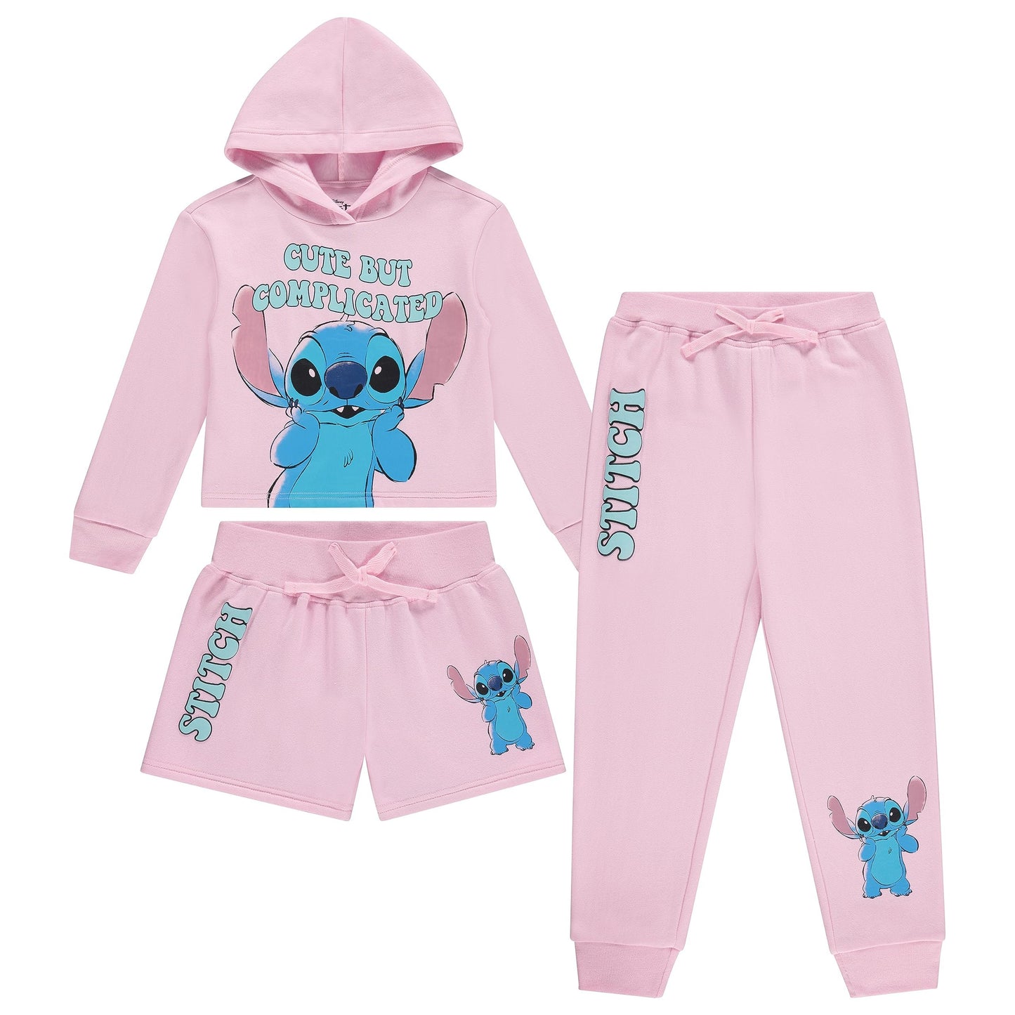 Disney Girls Lilo & Stitch Clothing Set - Stitch Sweatshirt Hoodie and Shorts Set -Little and Big Girl Sizes 4-16