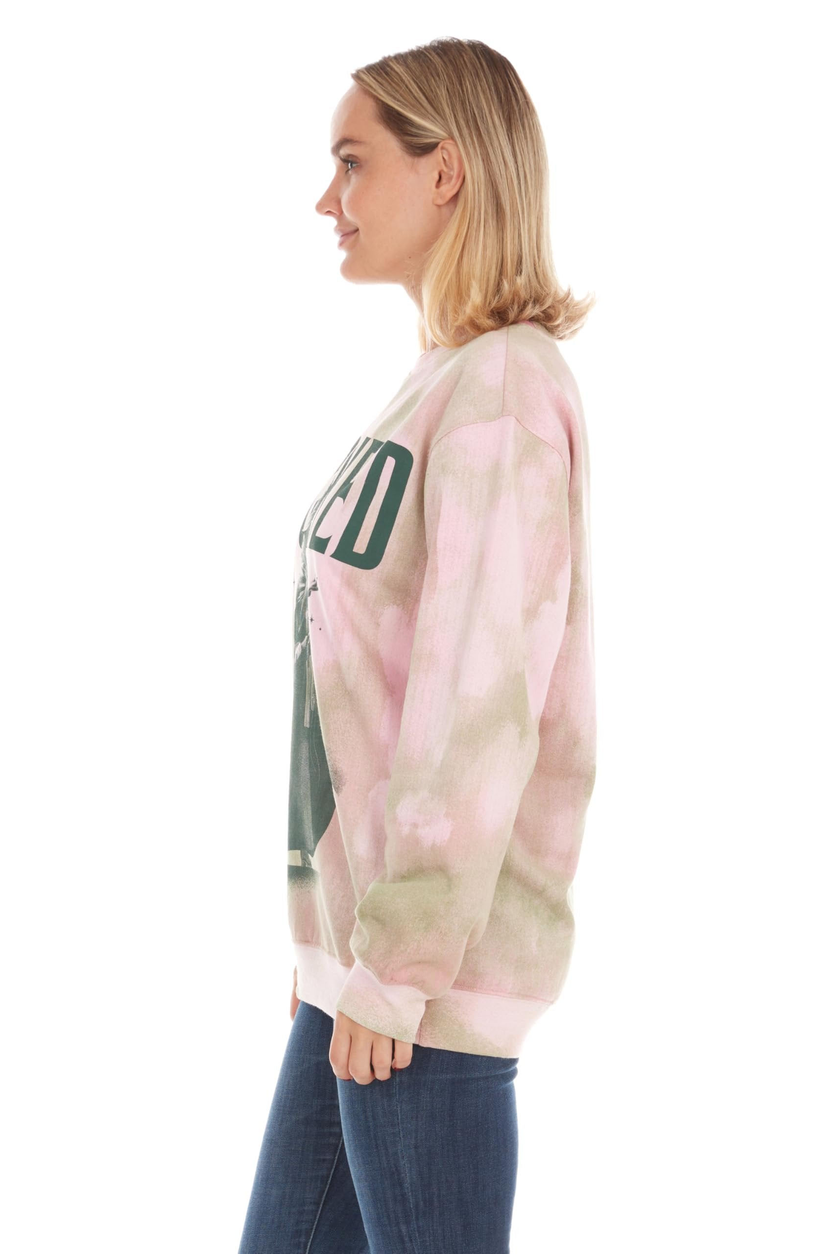 Wicked womens Wicked Elphaba Women’s, Ladies & Juniors Printed Wash Crewneck Sweatshirt