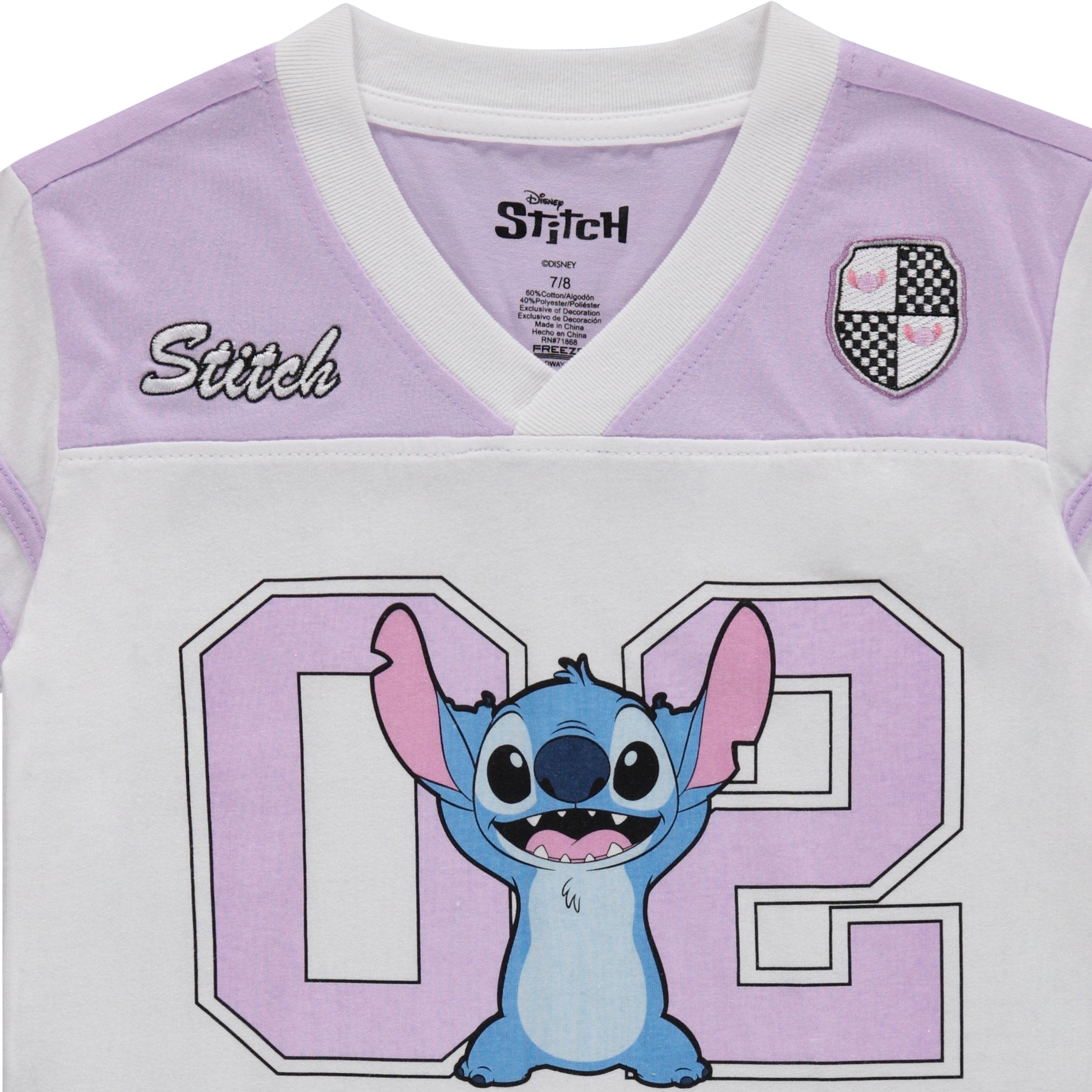 Disney Girls Lilo and Stitch Embroidered Soccer Jersey and Shorts Clothing Set- Little and Big Girls Sizes 4-16