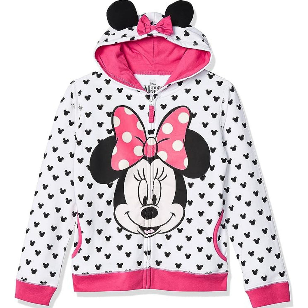 Disney Girls' Minnie Hoodie with Bow and Ears- Toddler, Little and Big Girl Sizes 18M-16