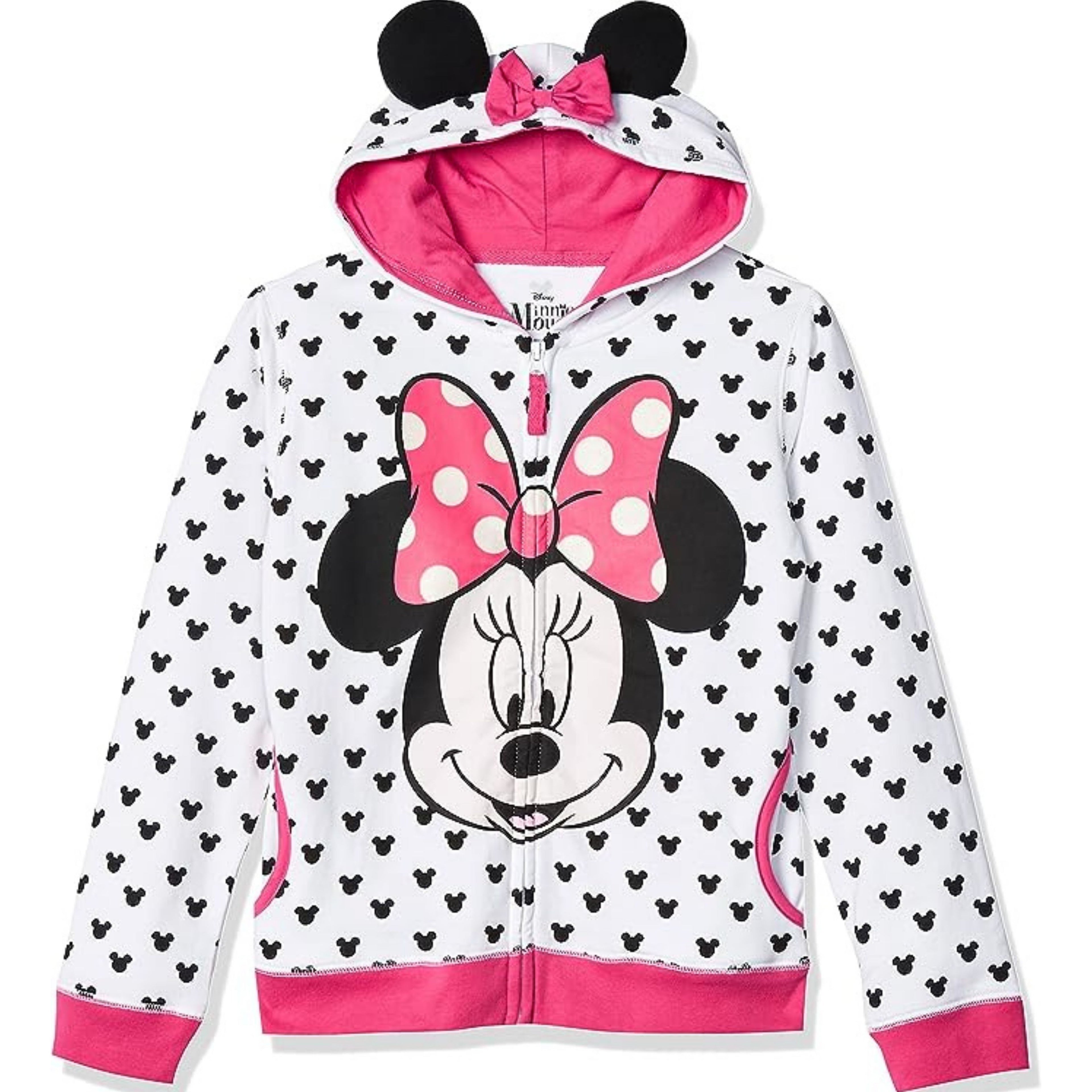 Disney Girls' Minnie Hoodie with Bow and Ears- Toddler, Little and Big Girl Sizes 18M-16