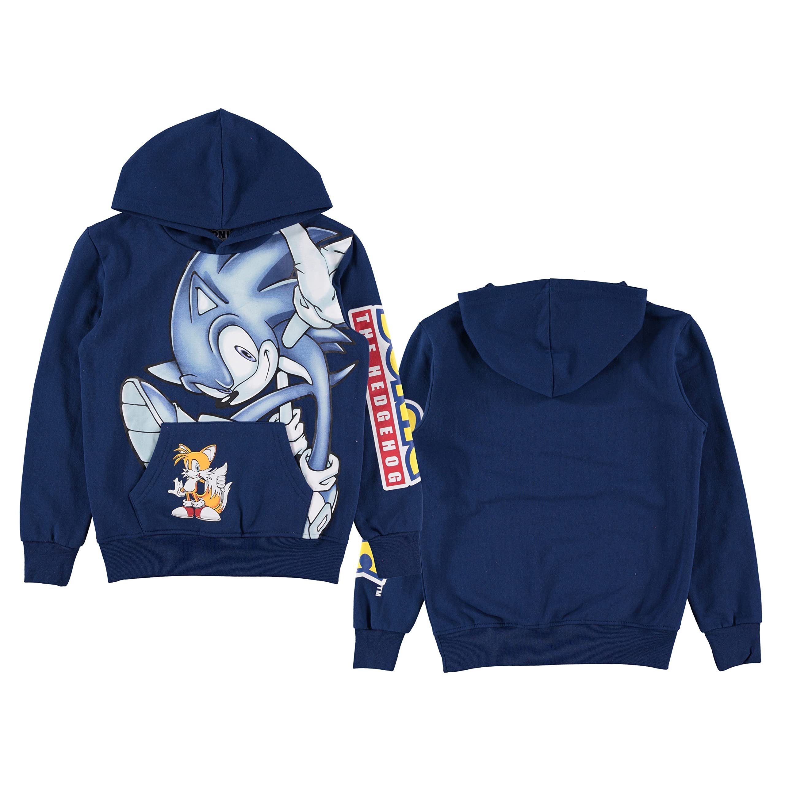 Boys' Sonic & Tails Hoodie - Navy, Sizes 4-20, Sonic the Hedgehog Pullover