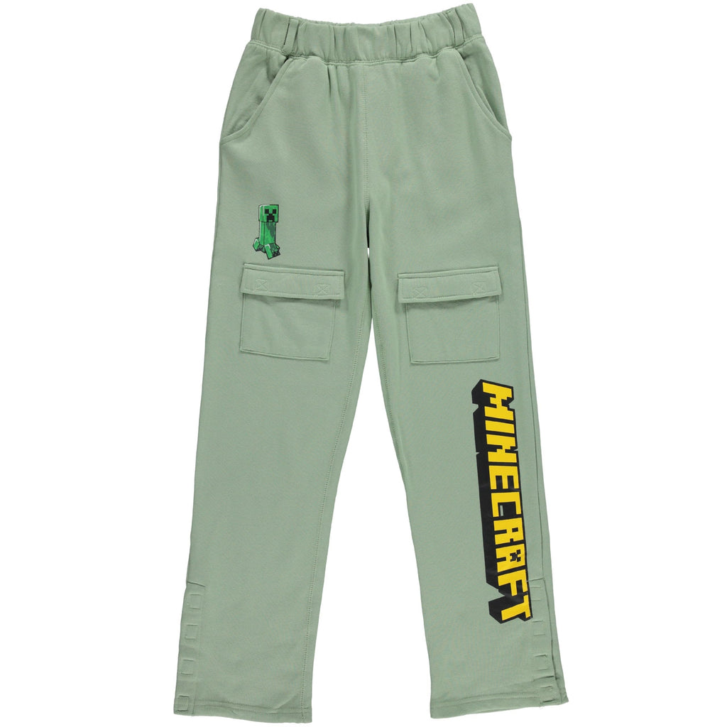 Minecraft Boys Adaptive T-Shirt & Cargo Sweatpants Set, Gaming Clothing Little and Big Boys Sizes