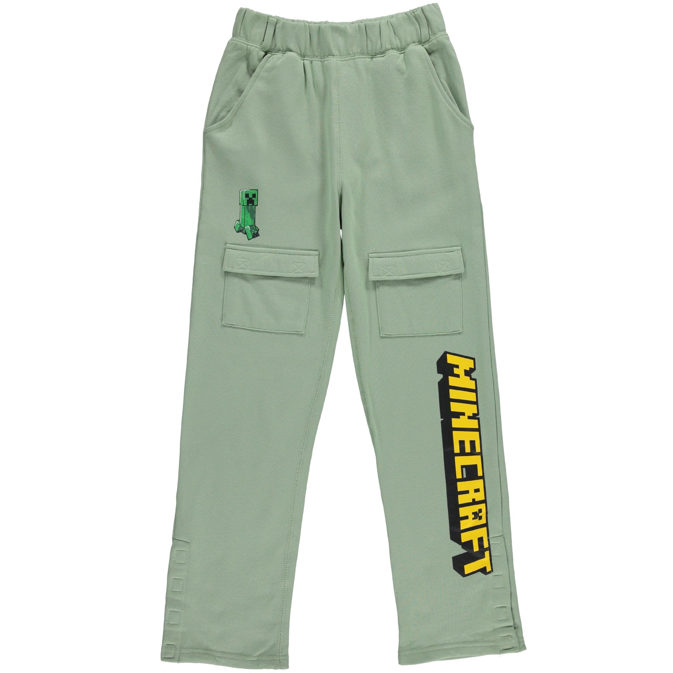 Minecraft Boys Adaptive T-Shirt & Cargo Sweatpants Set, Gaming Clothing Little and Big Boys Sizes