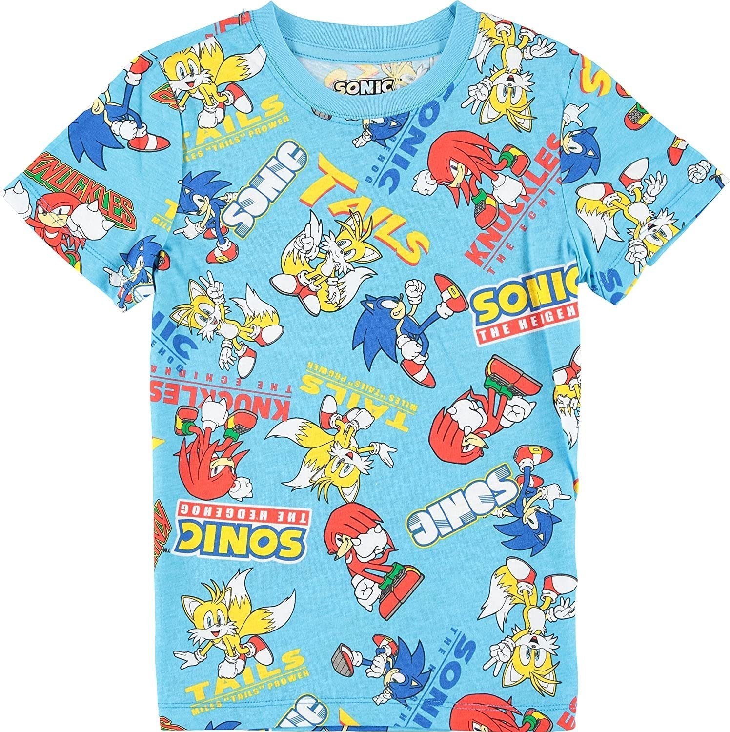 Boys Sonic the Hedgehog T-Shirt Sega Graphic Short Sleeve Crewneck Tee Little Big Boys