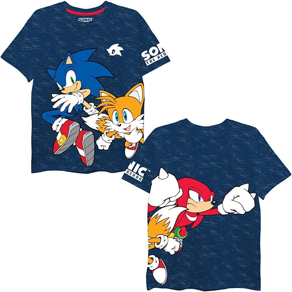 Boys Sonic the Hedgehog T-Shirt Sega Graphic Short Sleeve Crewneck Tee Little Big Boys