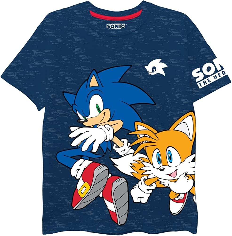 Boys Sonic the Hedgehog T-Shirt Sega Graphic Short Sleeve Crewneck Tee Little Big Boys