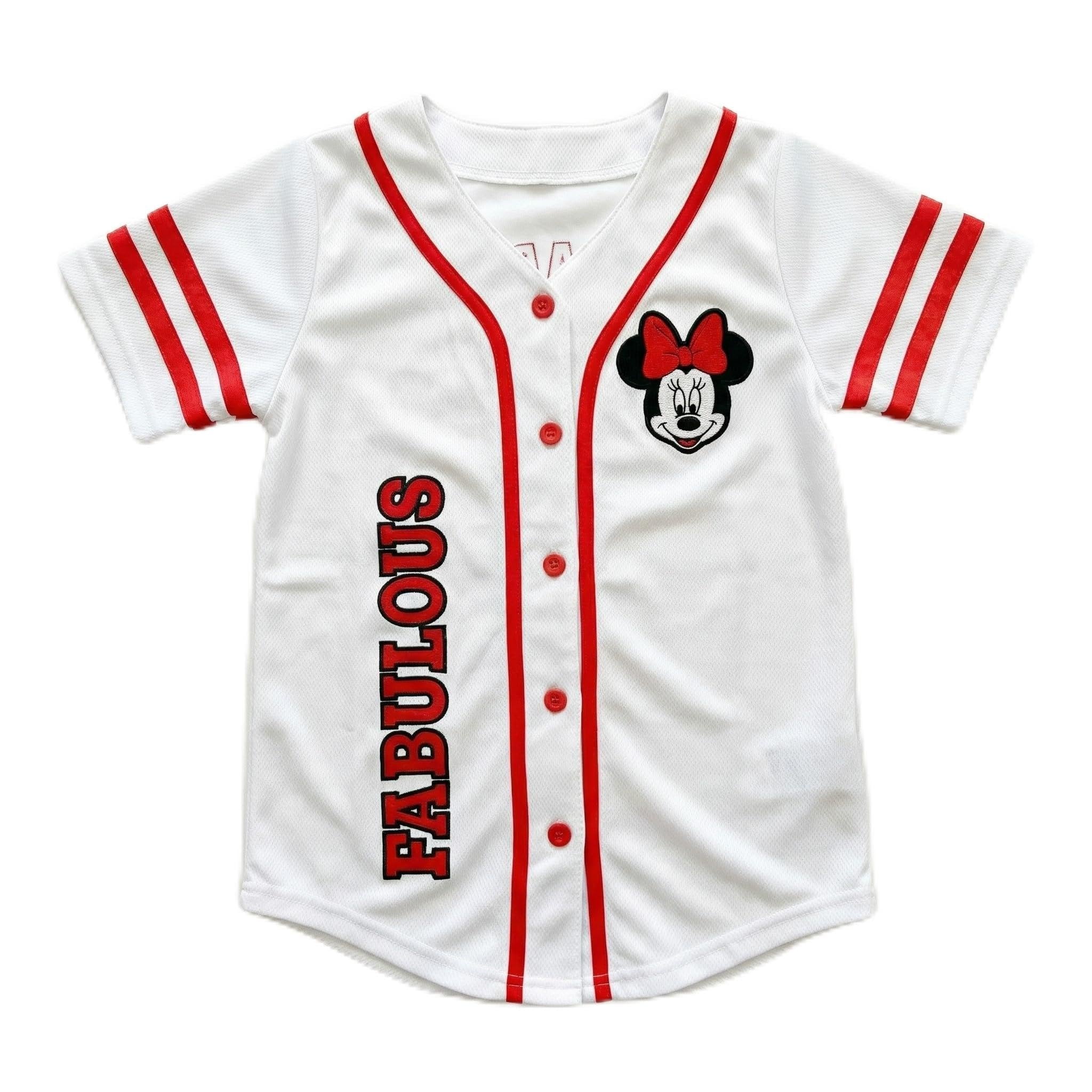 Disney Girls Minnie Mouse Baseball Jersey T-Shirt - Girls Sizes 4-16