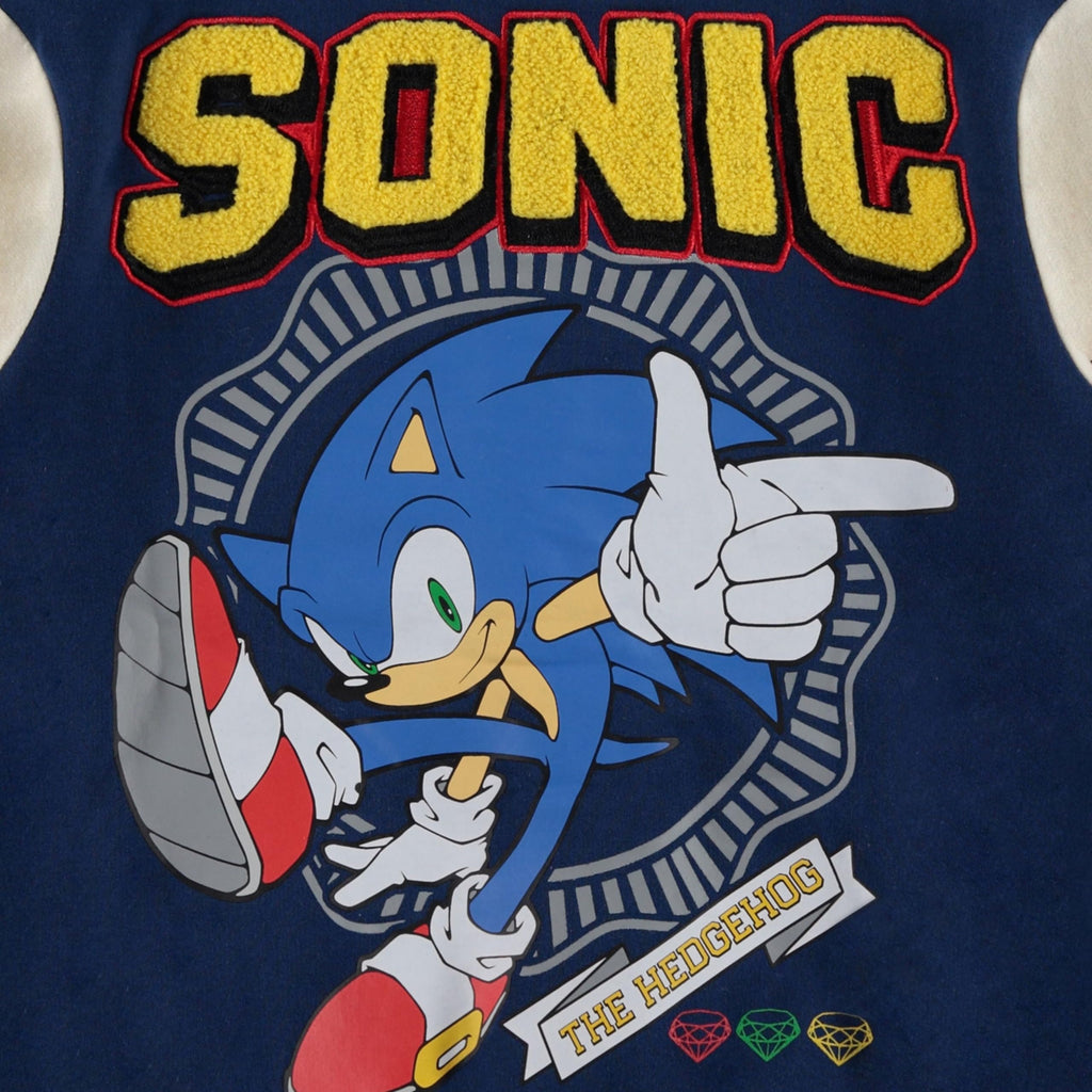 SEGA Boys Sonic the Hedgehog Varsity Jacket, Shadow & Knuckles- Little Boys 4-7
