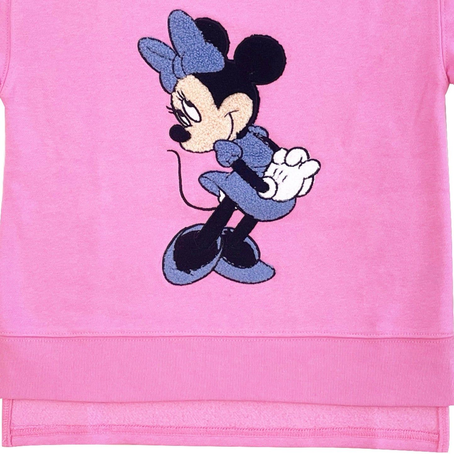 Minnie Mouse Girls Sweatshirt -Jumbo Print and Embroidery Minnie Mouse Sweater- Sizes 4-16