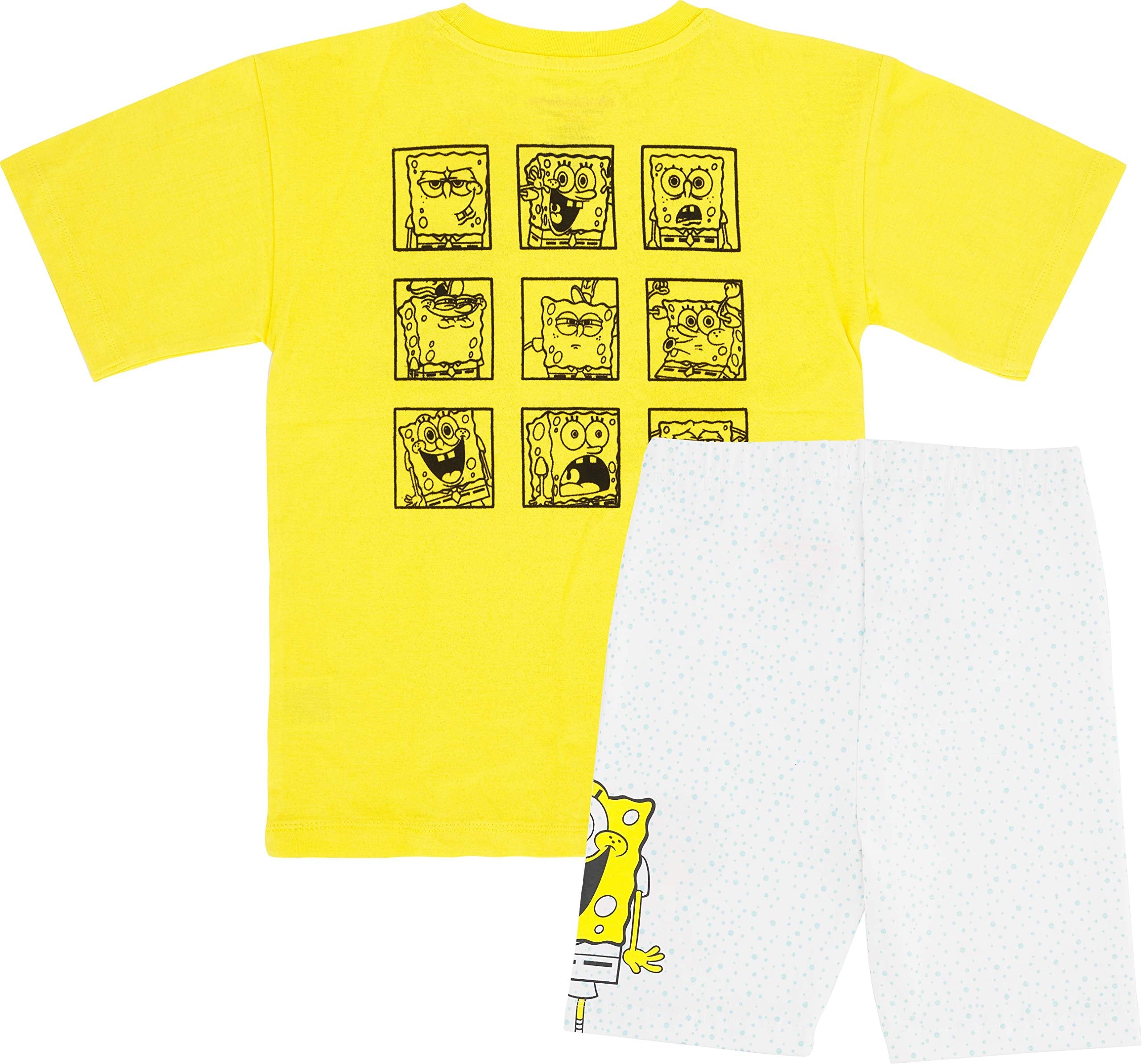 SpongeBob SquarePants Girls Biker Shorts and Oversized Cozy T-Shirt- 2- Piece Set