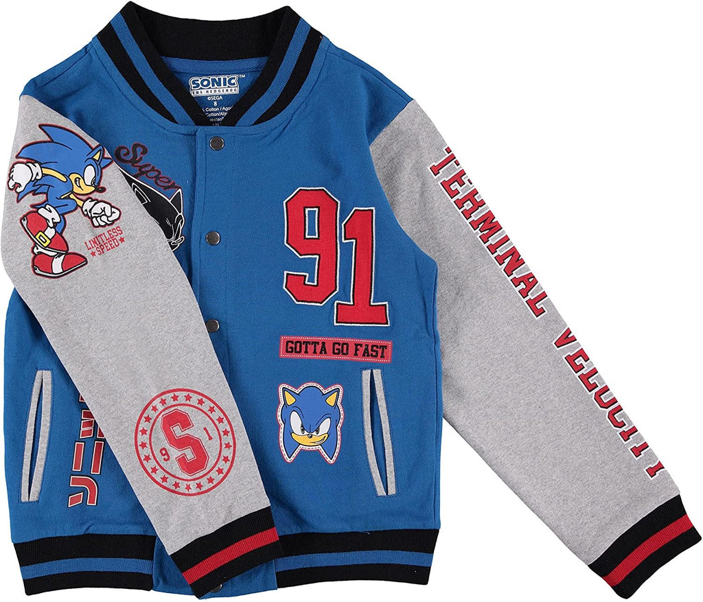 SEGA Boys' Sonic The Hedgehog Varsity Jacket & Tee Bundle Set