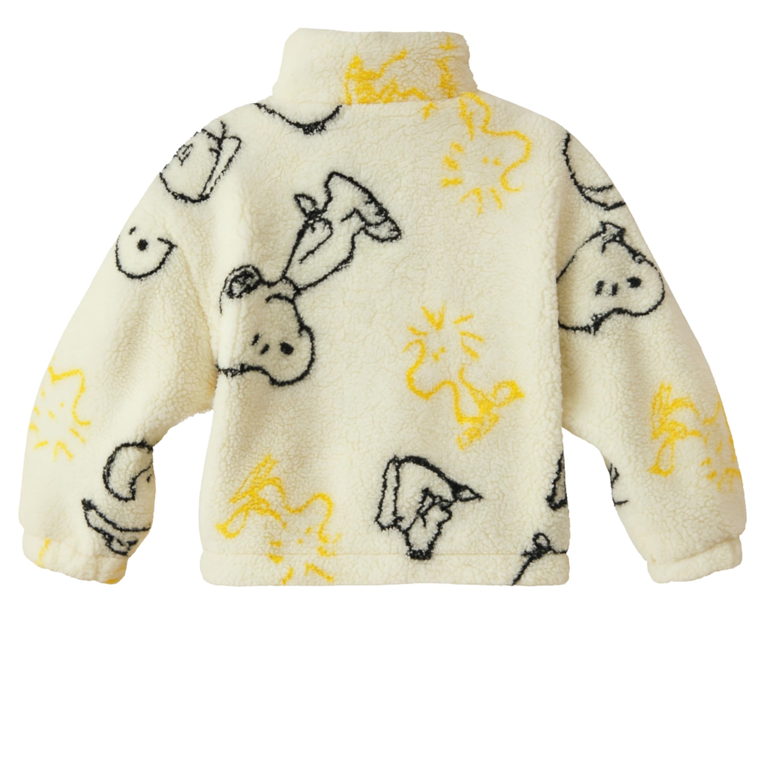 Peanuts Snoopy Sherpa Coat Jacket, Fleece Mock Neck Full Zip Coat for Little and Big Girls 4-10