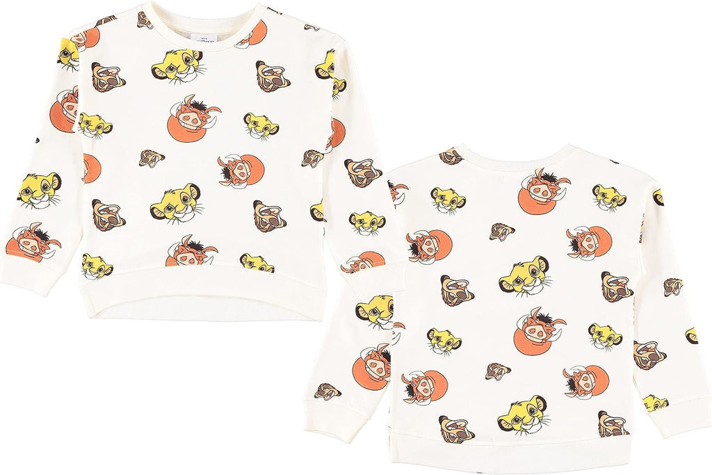Disney girls Minnie Mouse, Lion King Girls Fleece Sweatshirt and T-shirt 2 Piece Bundle Outfit Set