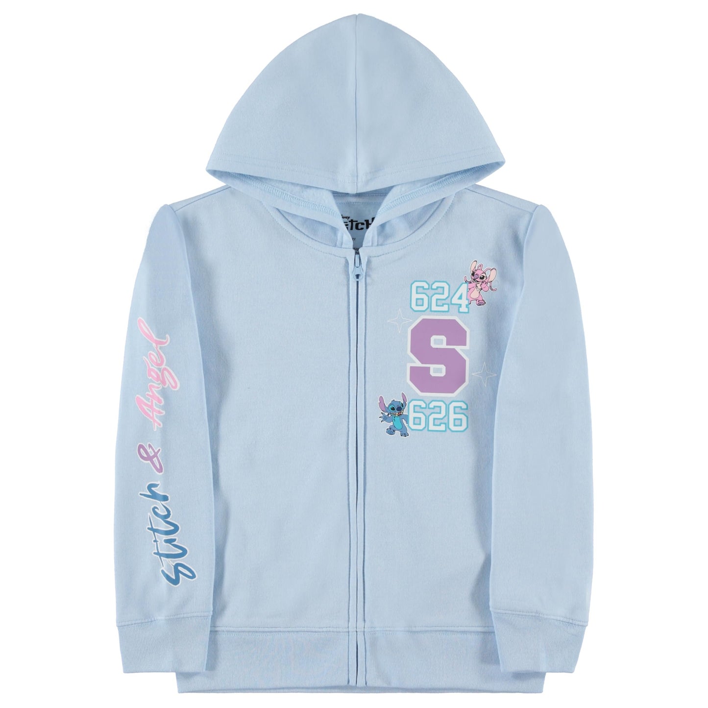 DISNEY Girls Lilo & Stitch Zip Up Hoodie - Little and Big Girls Sizes 4-16