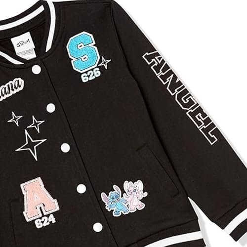 Disney Lilo,Stitch and Angel Varsity Bomber Jacket - Little and Big Girl Sizes 4-16