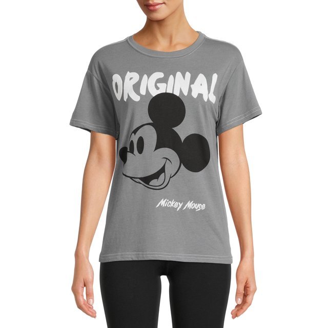 DISNEY Junior's Mickey Mouse Original Short Sleeve T-Shirt - Junior Ladies Sizes XS-3XL
