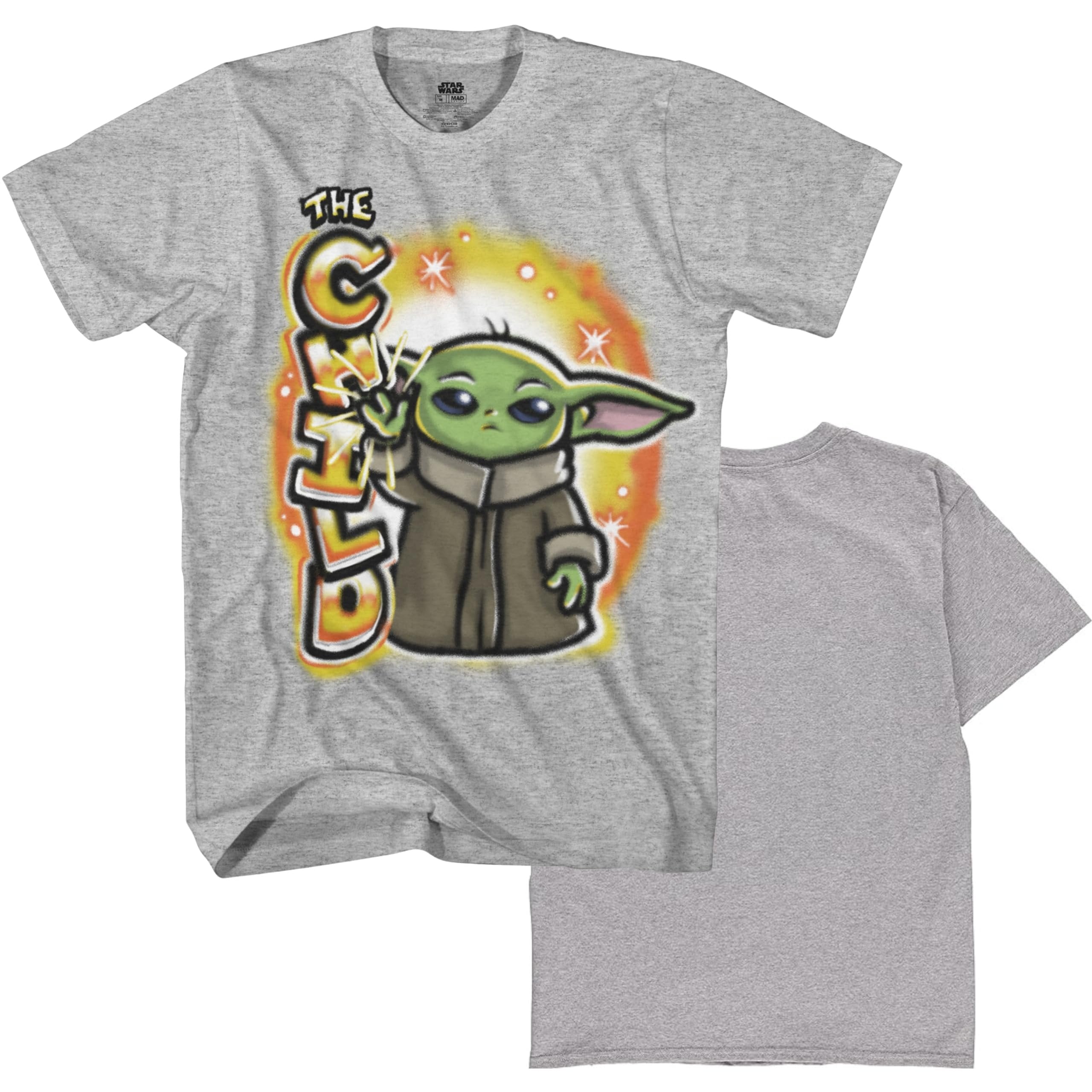 STAR WARS Boys Baby Yoda T-Shirt - Mandalorian The Child Boys Boys Short Sleeve T-Shirt- Air Brushed