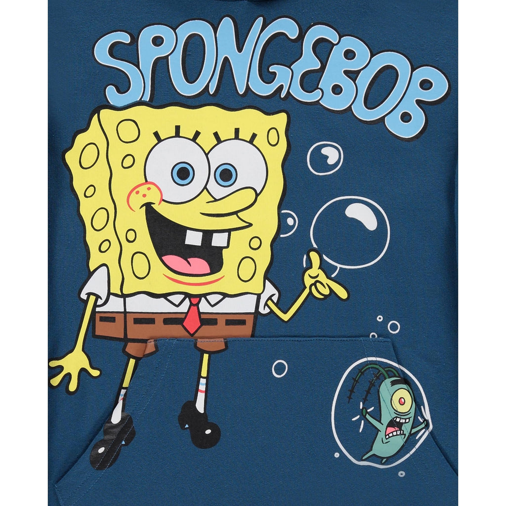 SpongeBob SquarePants Boys Pullover Hoodie - Little and Big Boys Sizes 4-20 Blue
