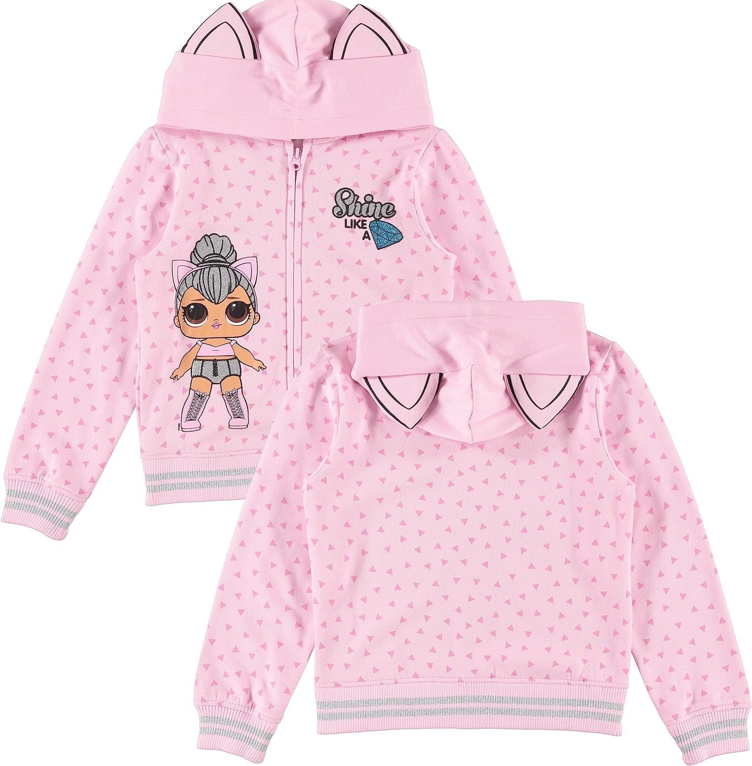 L.O.L. Surprise! Girls Hoodie - Kitty Queen Girls Cosplay Zip up Sweatshirt