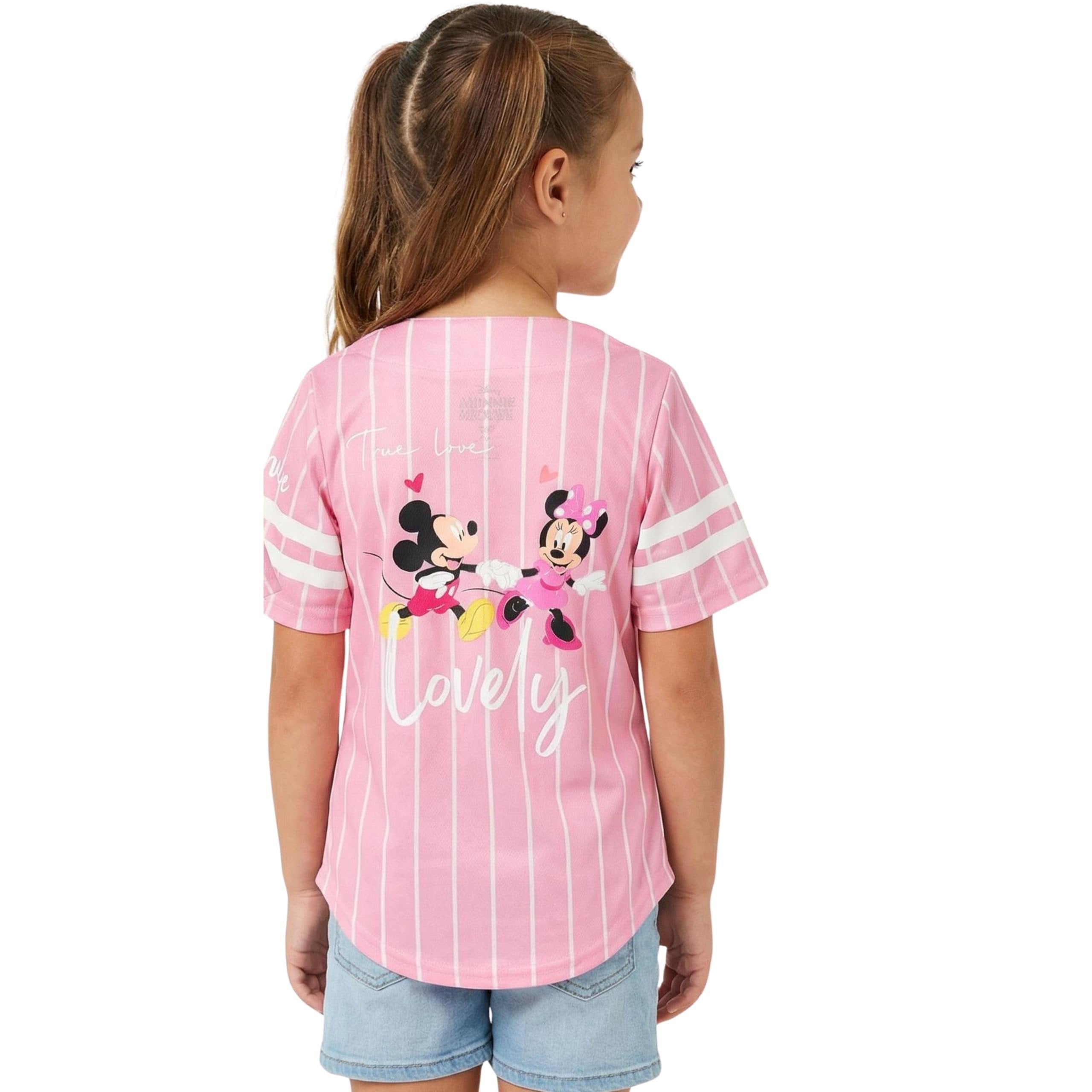 Disney Girls Minnie Mouse Baseball Jersey T-Shirt - Girls Sizes 4-16