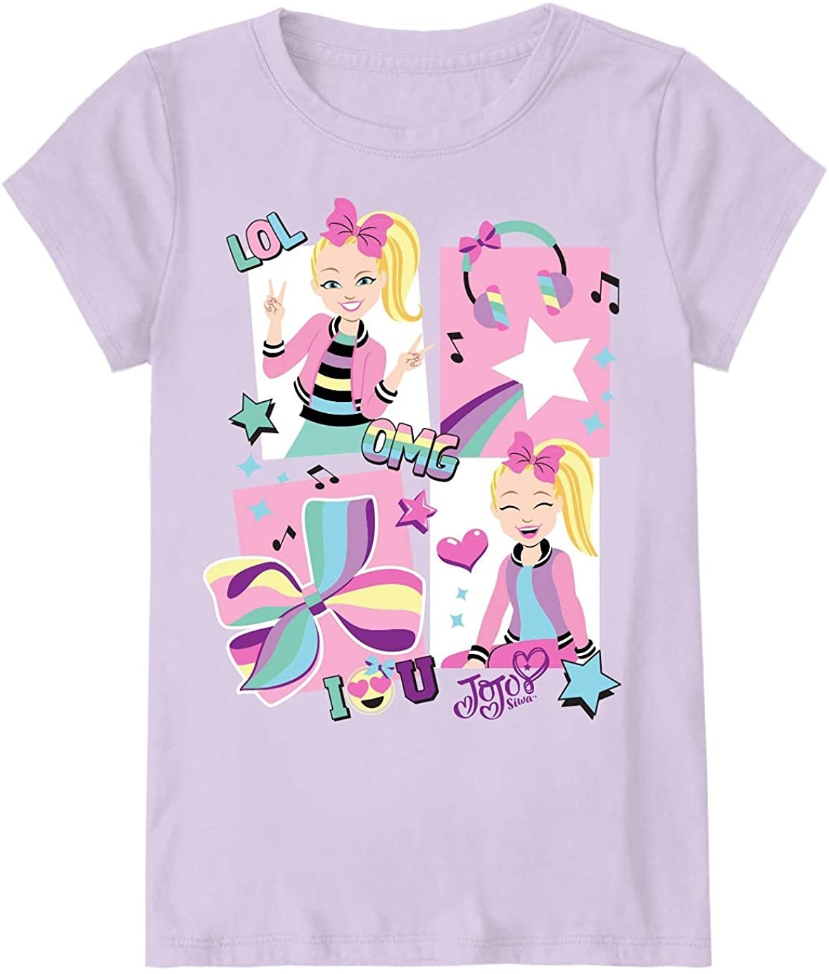JoJo Siwa Girls Dip Dye T- Shirt (12/14-Large, Lilac/Pink/White)
