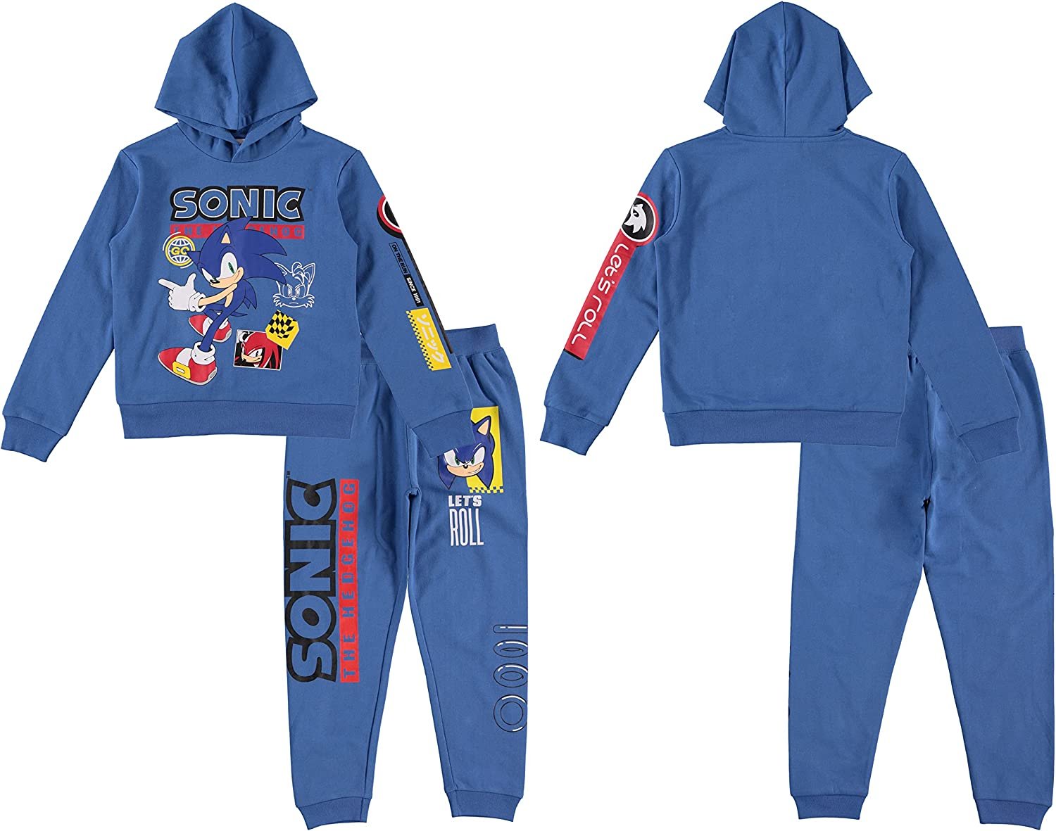 FREEZE Boys Sonic Hoodie and Jogger Sweatpants - Sonic The Hedgehog Boys 2-Piece Outfit Set sizes 4-16