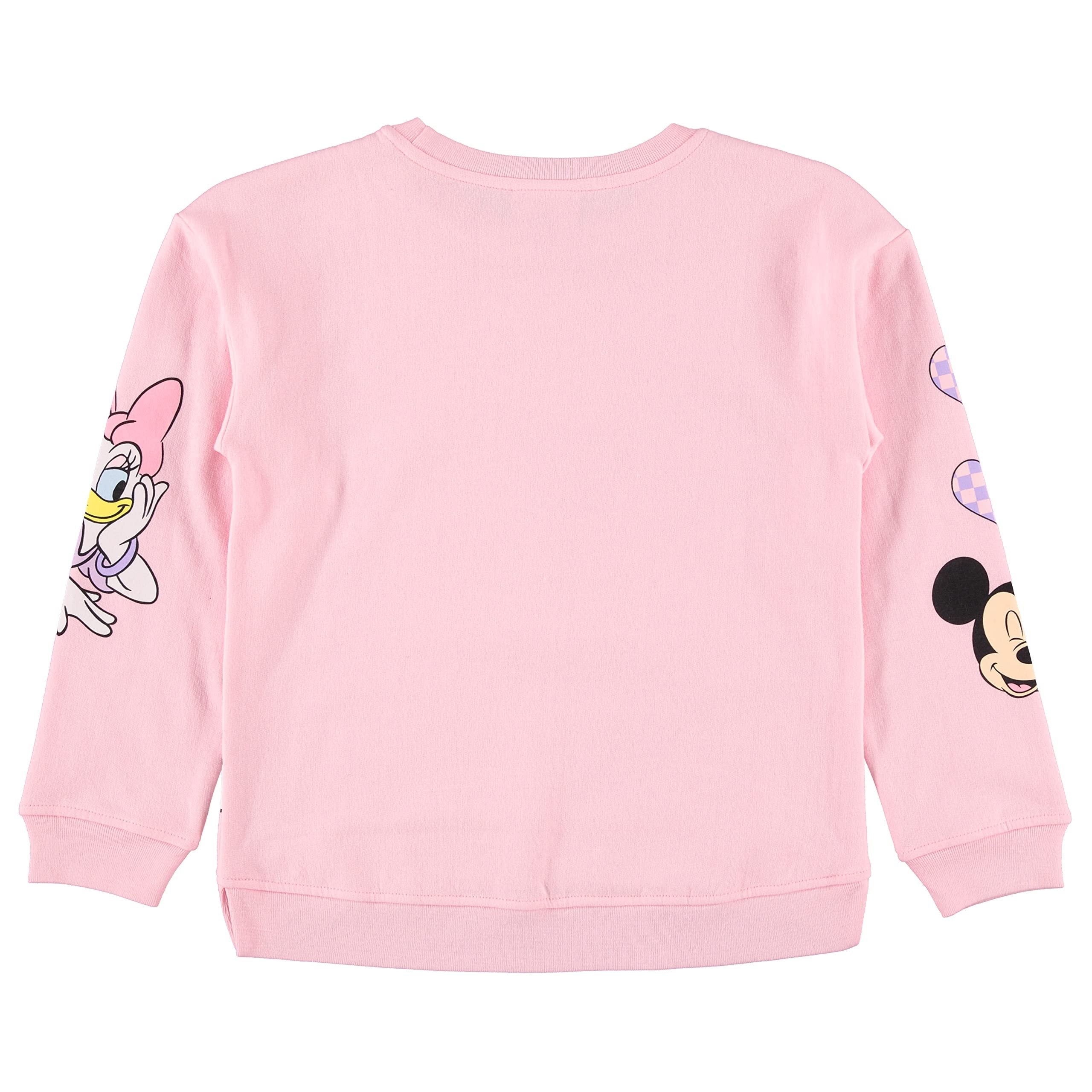 Minnie Mouse Girls Sweatshirt -Jumbo Print and Embroidery Minnie Mouse Sweater- Sizes 4-16