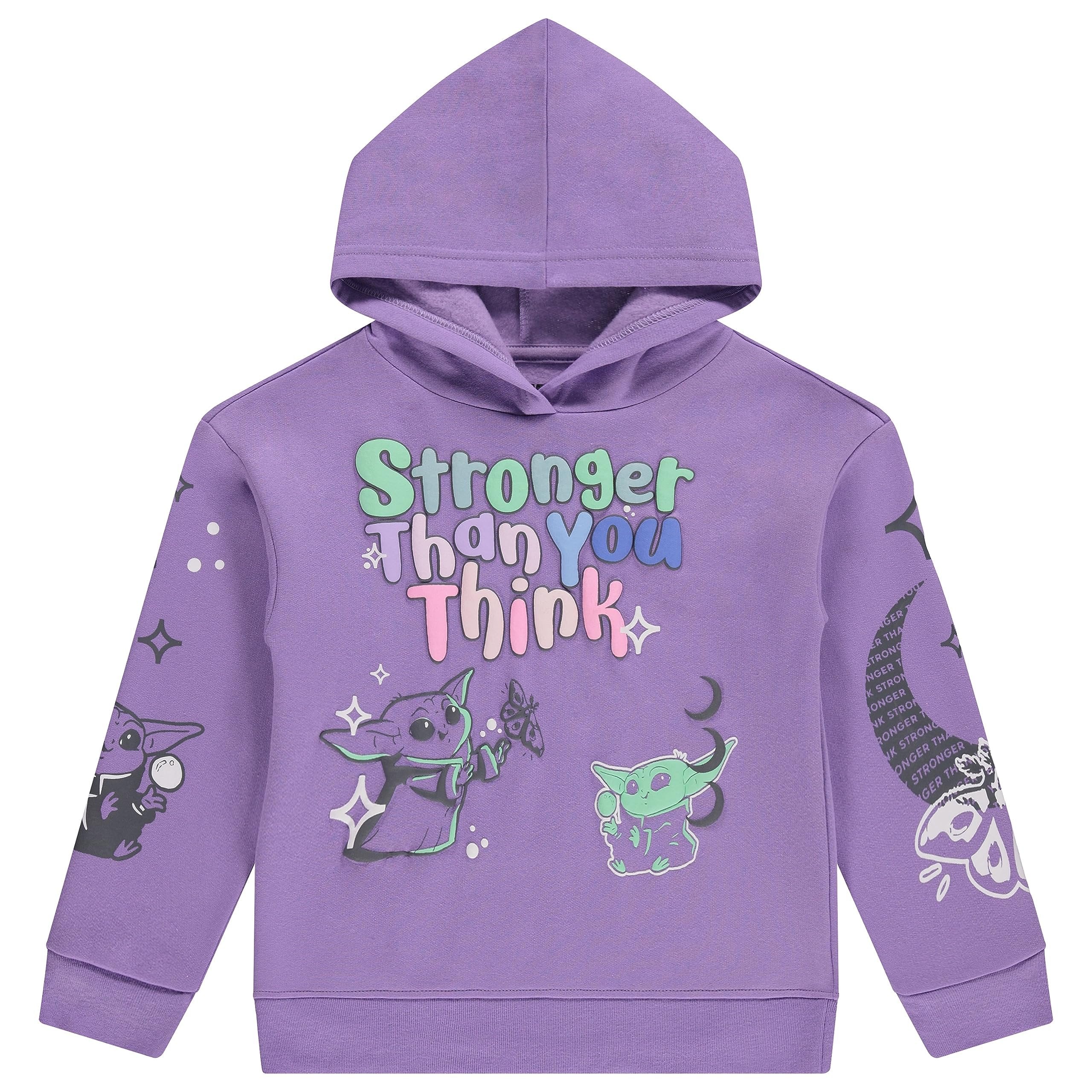 STAR WARS Girls Baby Yoda Clothing Set - Baby Yoda Sweatshirt Hoodie and Jogger - 2-Piece Outfit Set - Sizes 4-16