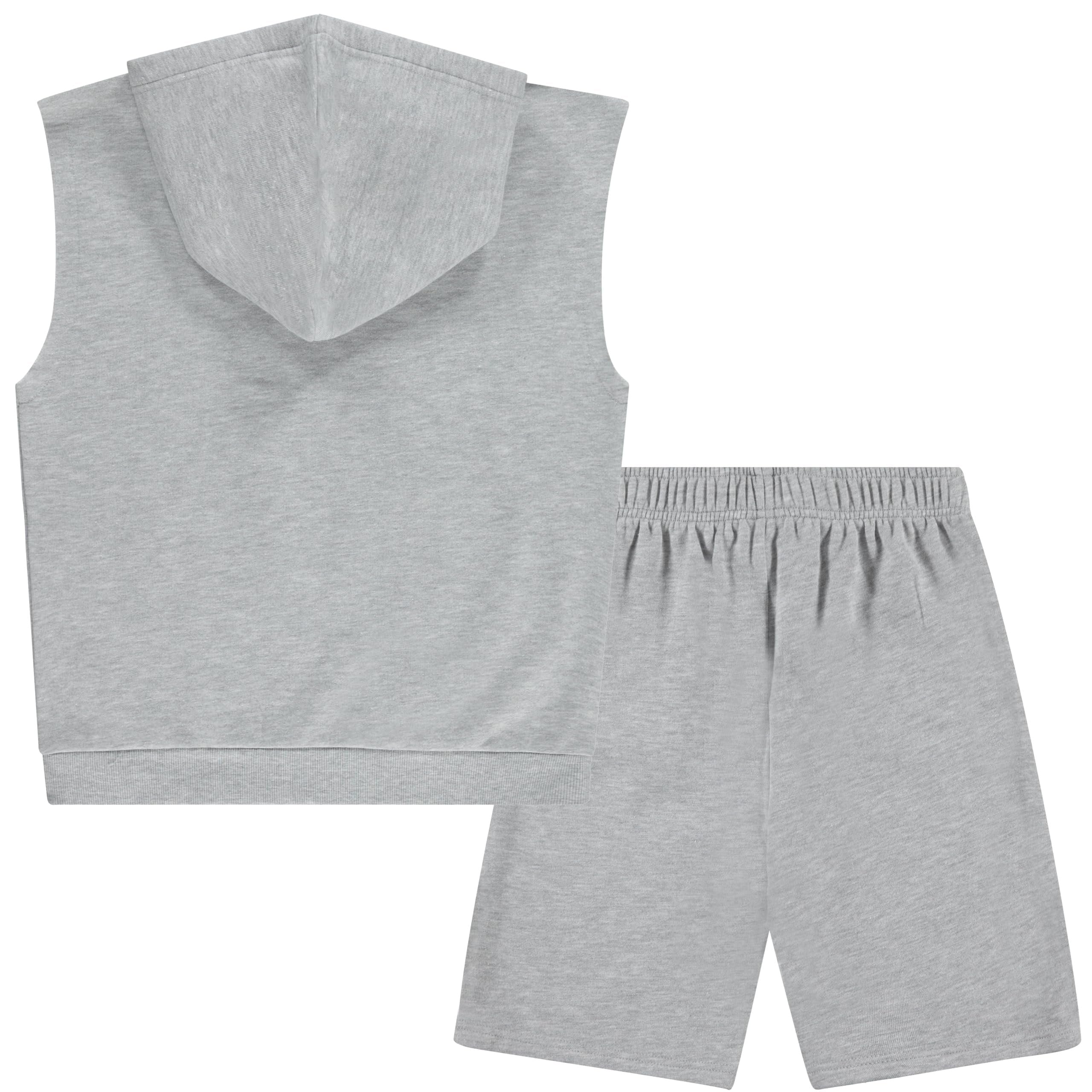 Pokemon Boys Pikachu Fleece Hooded Muscle Tank and Sweat Shorts Set 4-20
