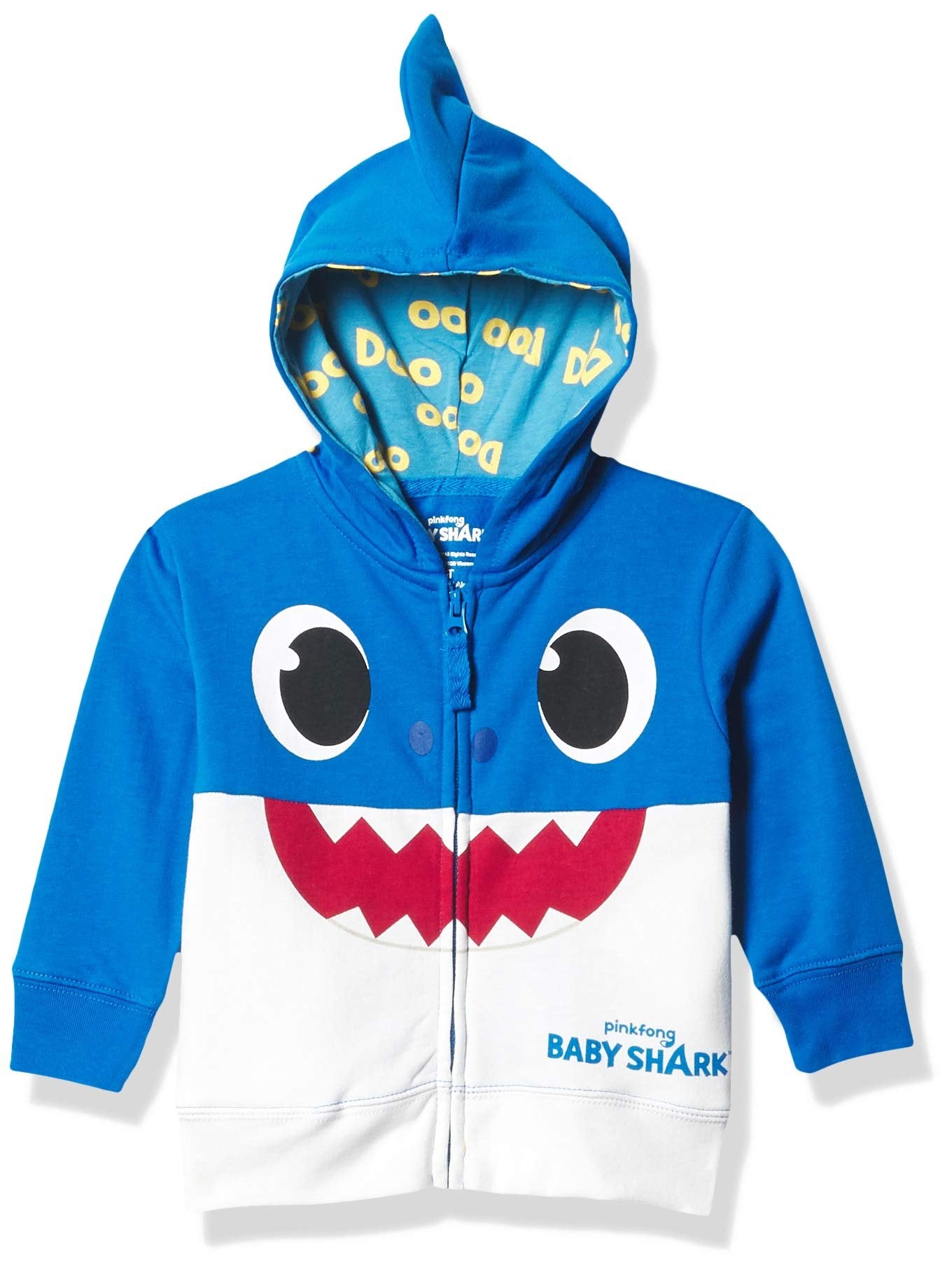Pinkfong Girls Baby Zip Up Big Face Hoodie-Mommy Shark Pink Toddler Sizes 2T-5T