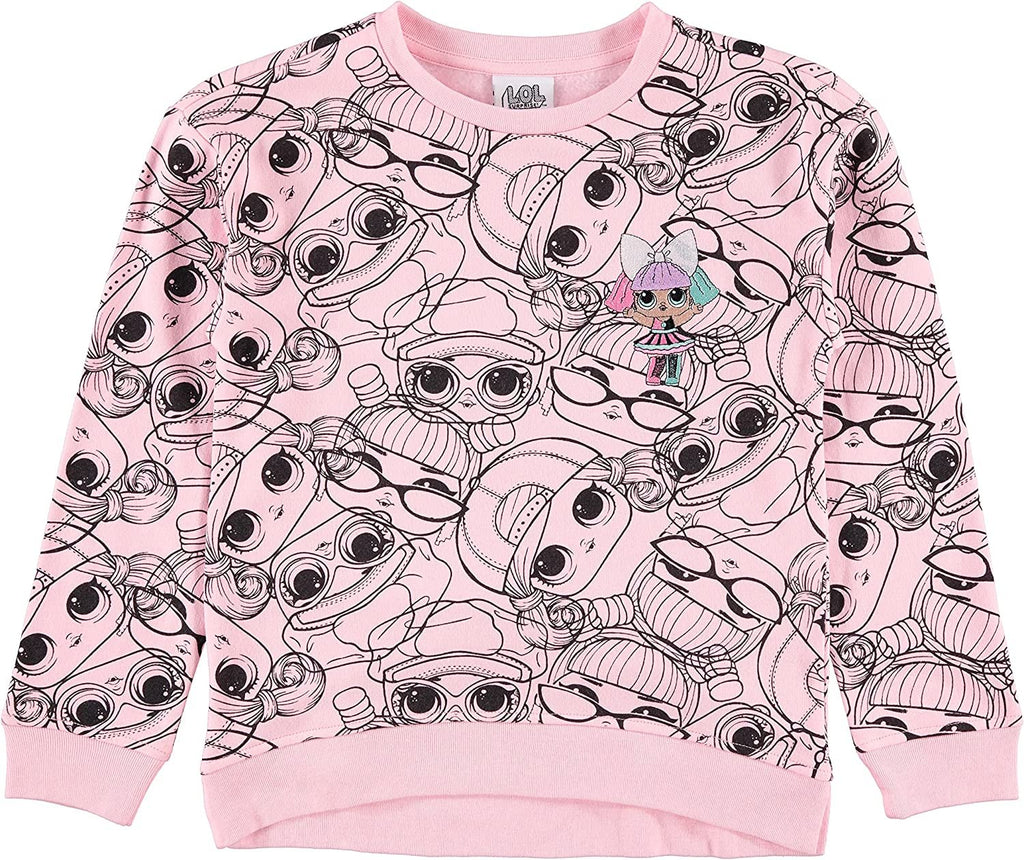 L.O.L. Surprise! Girls Sweatshirt -Jumbo Print and Embroidery Sweater- Sizes 4-16