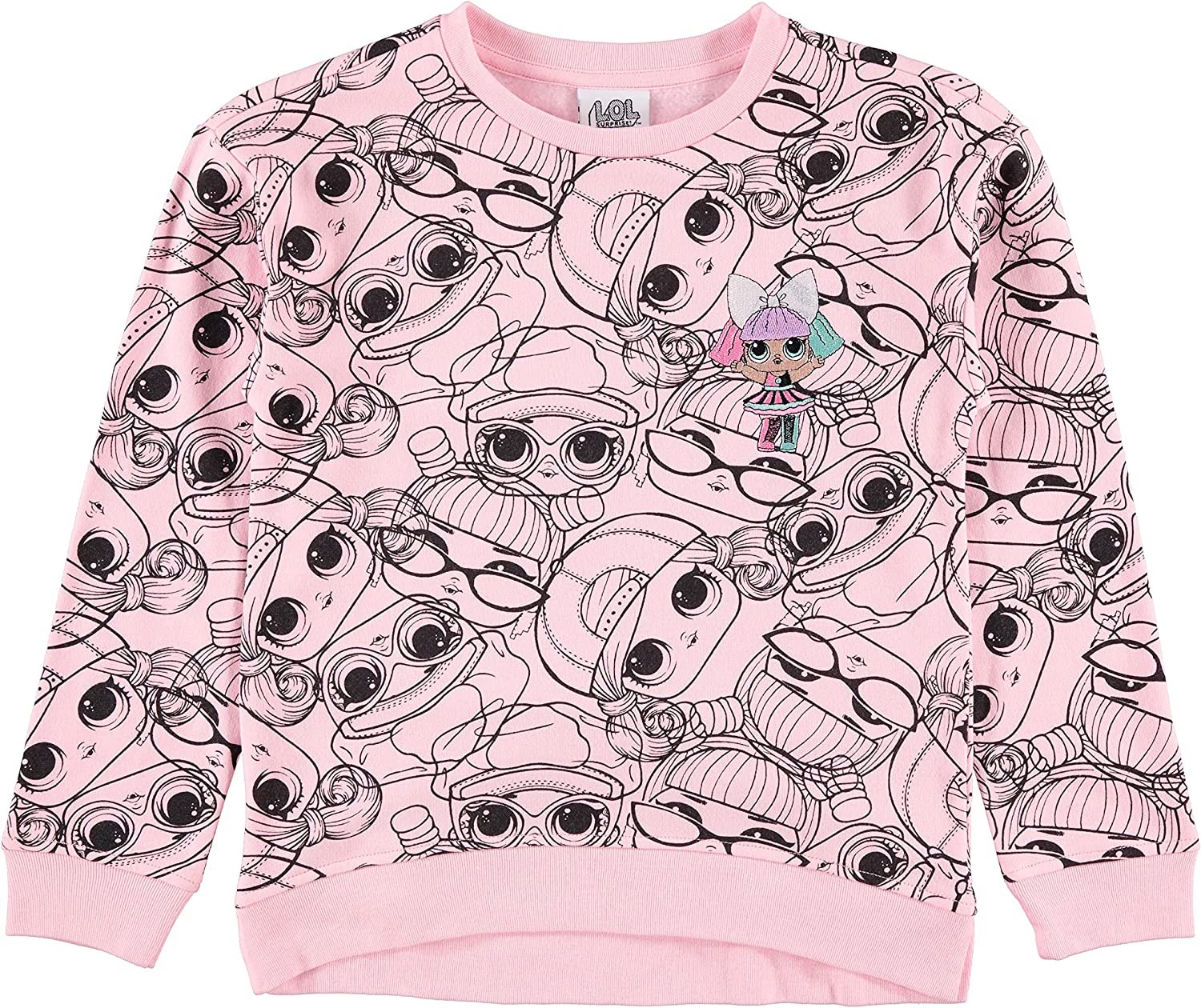 L.O.L. Surprise! Girls Sweatshirt -Jumbo Print and Embroidery Sweater- Sizes 4-16