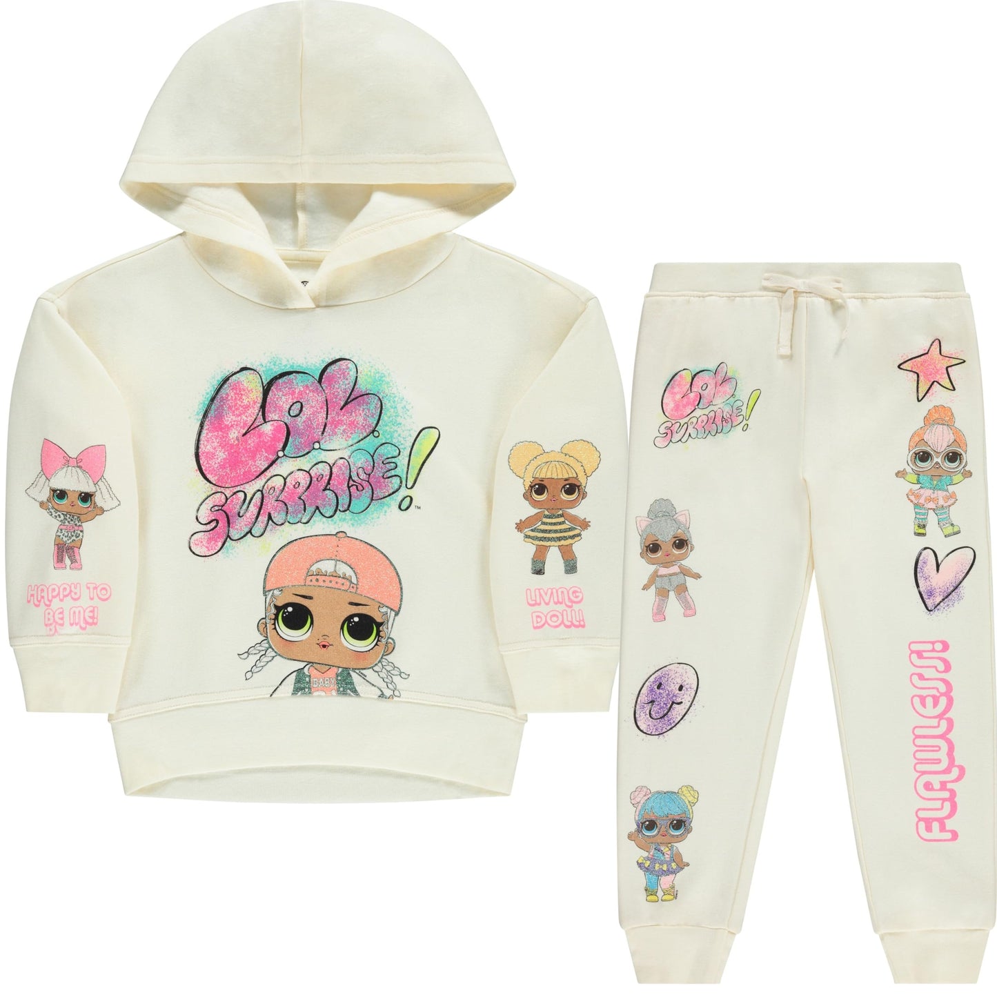 L.O.L. Surprise! Girls Pullover Hoodie and Jogger Clothing Set - Sizes 4-16