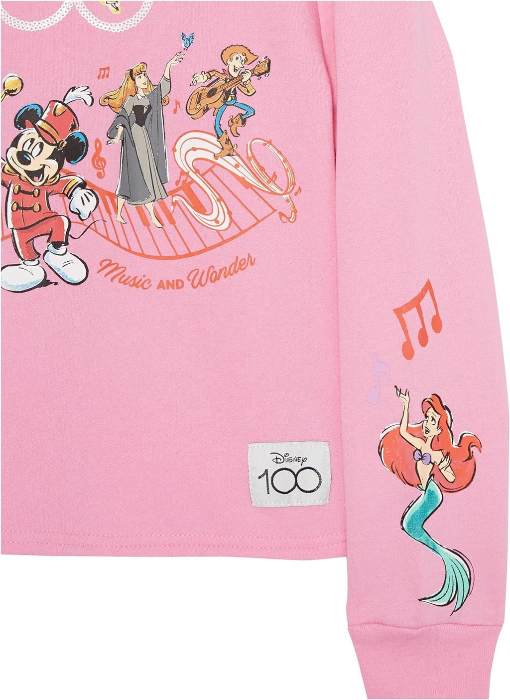 Disney Girls D100 Character Fleece Sweatshirt & Jogger Set - Mickey, Minnie, Stitch, Elsa, Mirabel - Girls 4-16