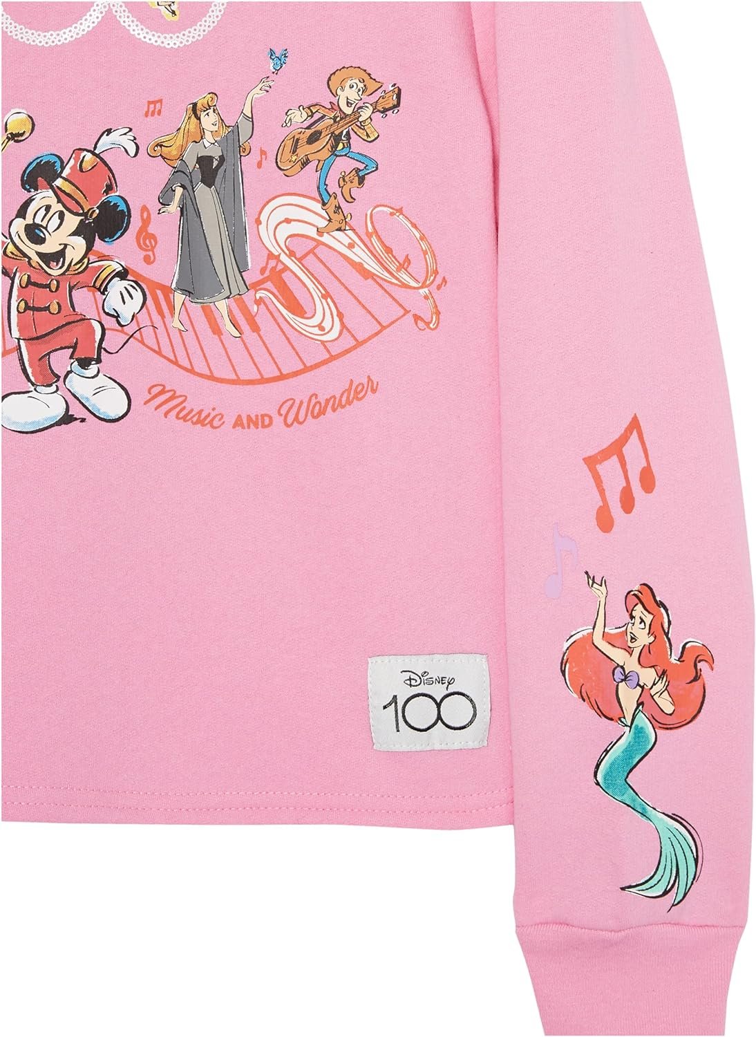 Disney Girls D100 Character Fleece Sweatshirt & Jogger Set - Mickey, Minnie, Stitch, Elsa, Mirabel - Girls 4-16