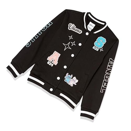 Disney Lilo,Stitch and Angel Varsity Bomber Jacket - Little and Big Girl Sizes 4-16