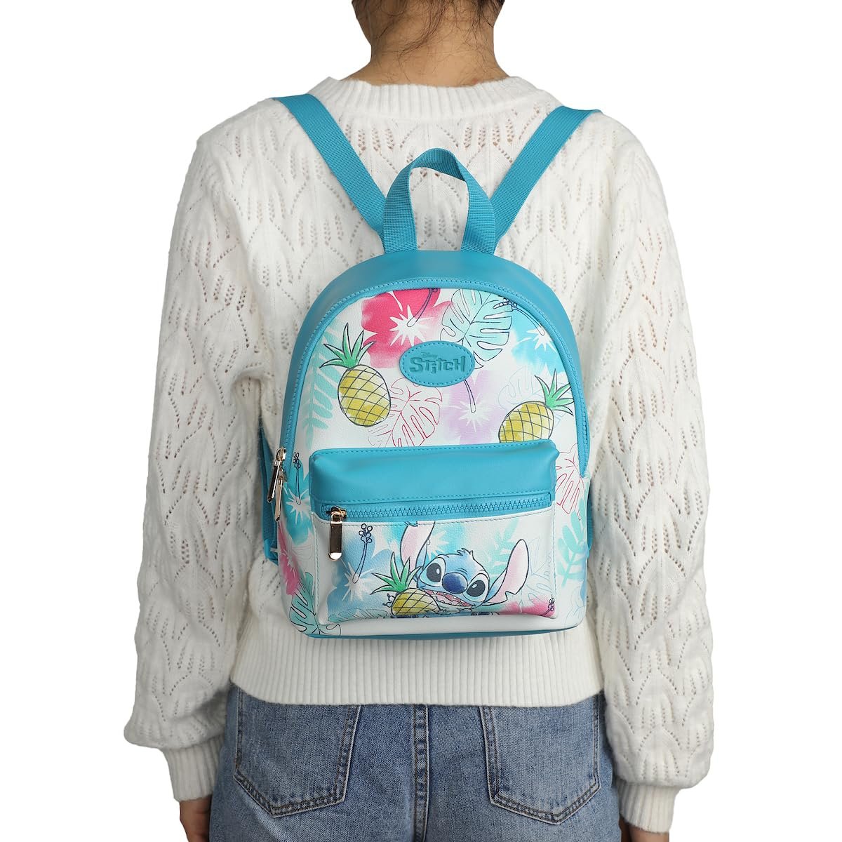 Lilo & Stitch Stitch With Pineapple 10.6" White Mini Cartoon Character Backpack