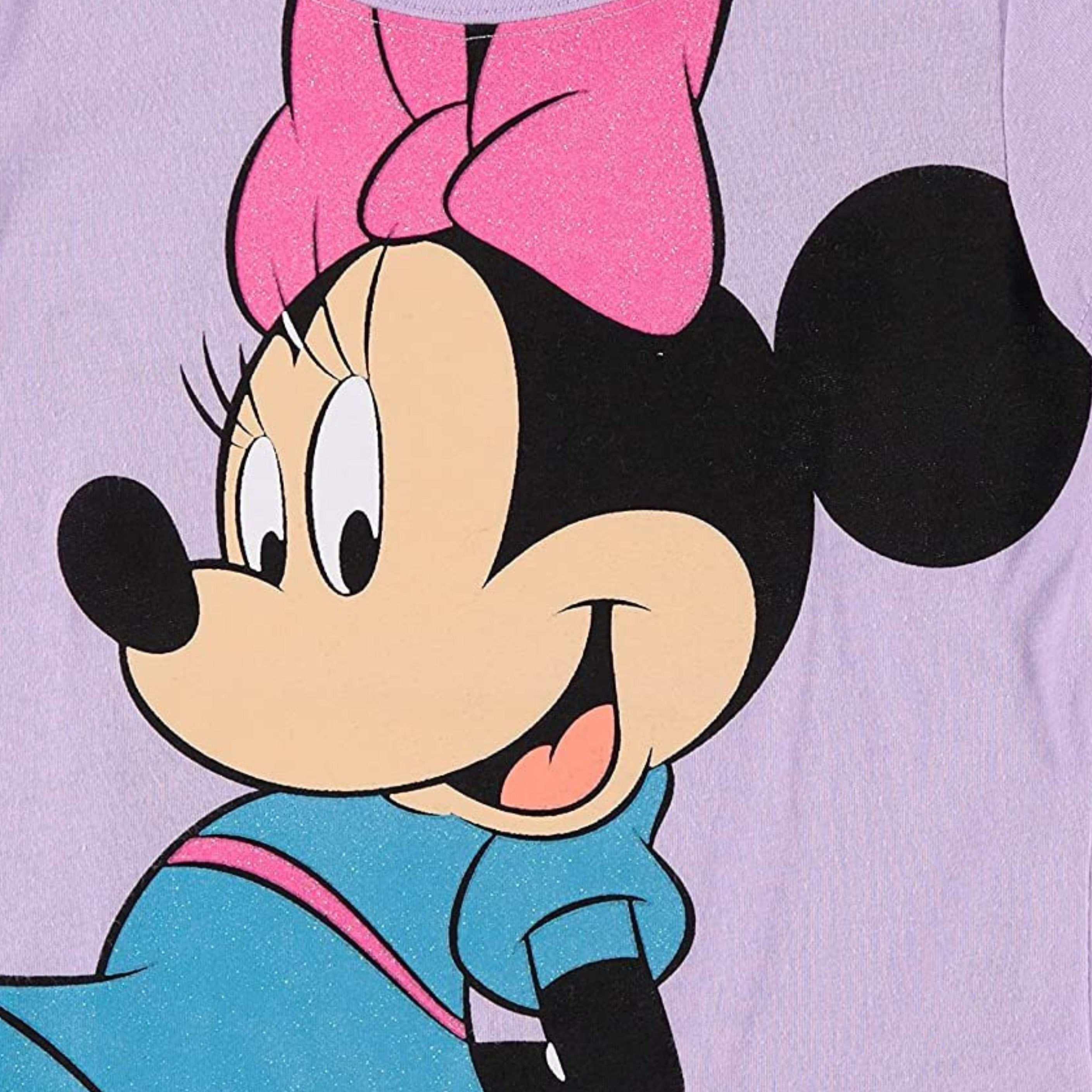 Disney Minnie Mouse Girls Short Sleeve T-Shirt- Front and Back Print - Sizes 4-16
